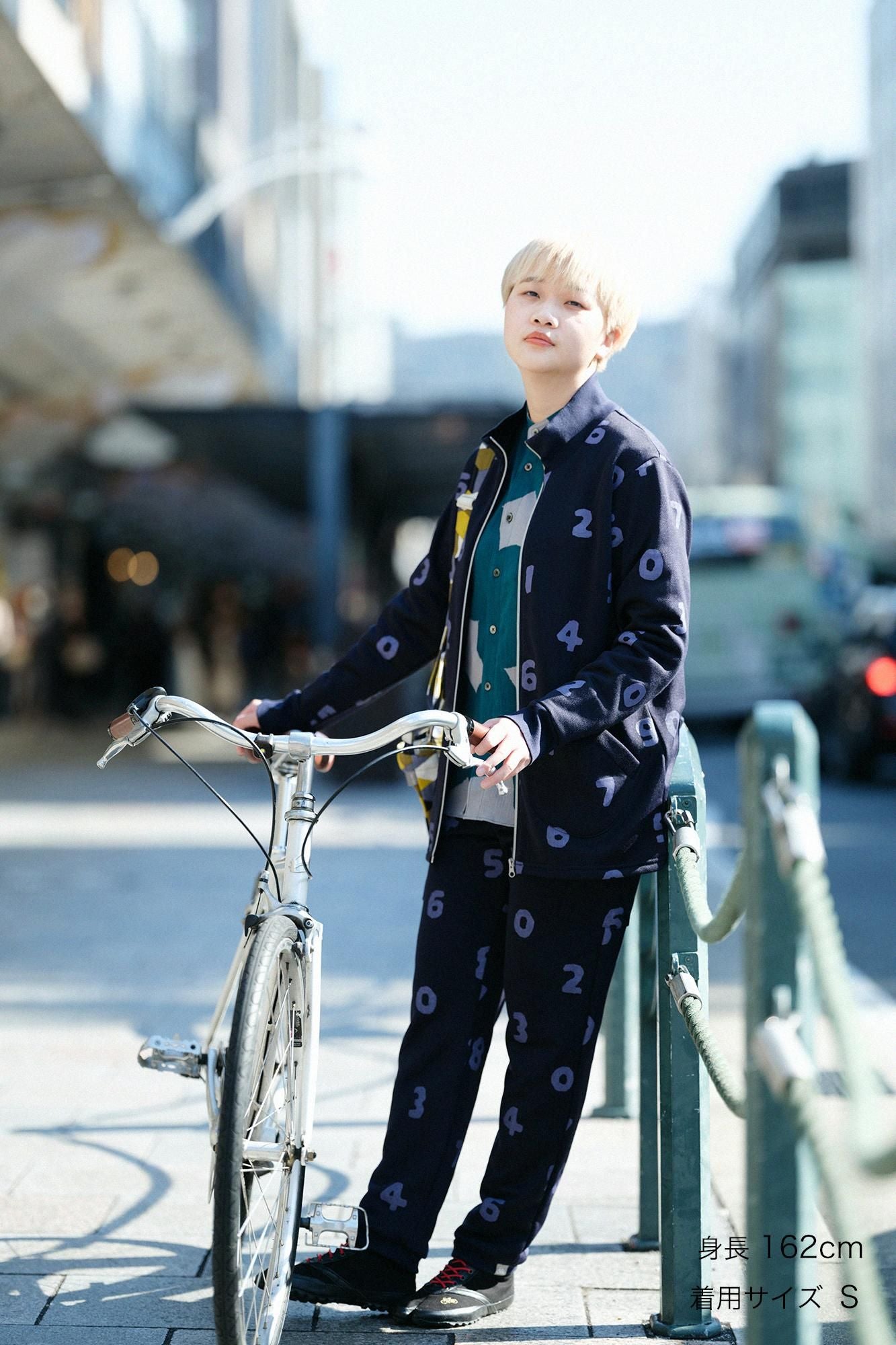 內抓毛ZIP UP BIKE外套/ SO-SU-U十數暗藍色