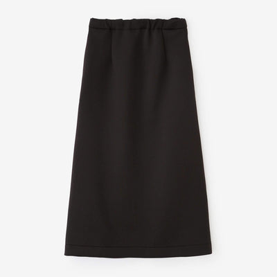 2WAY彈性瓦楞針織長裙/黑色