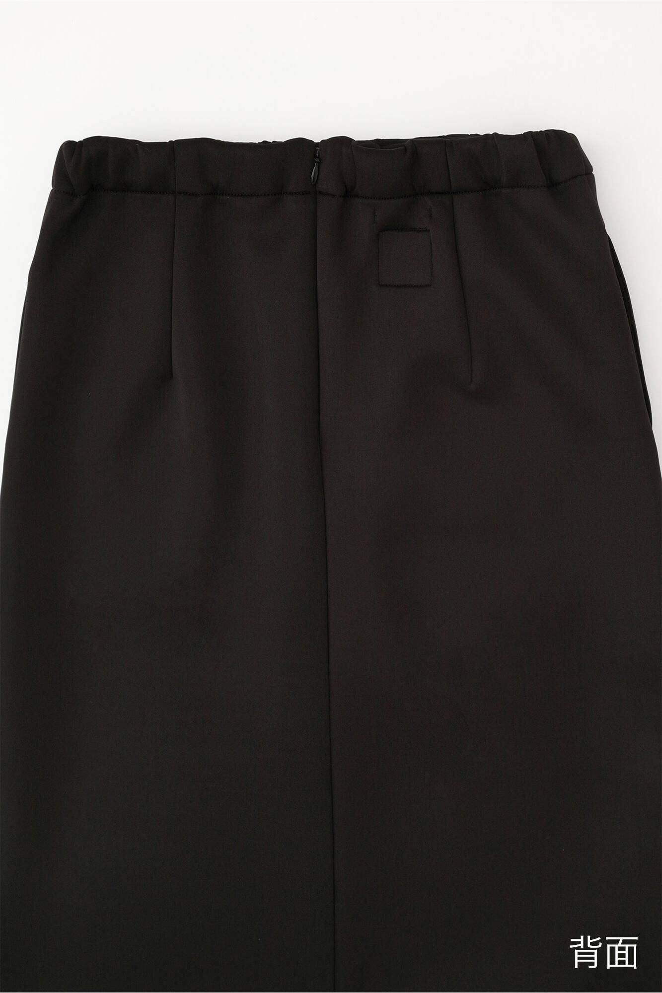 2WAY彈性瓦楞針織長裙/黑色