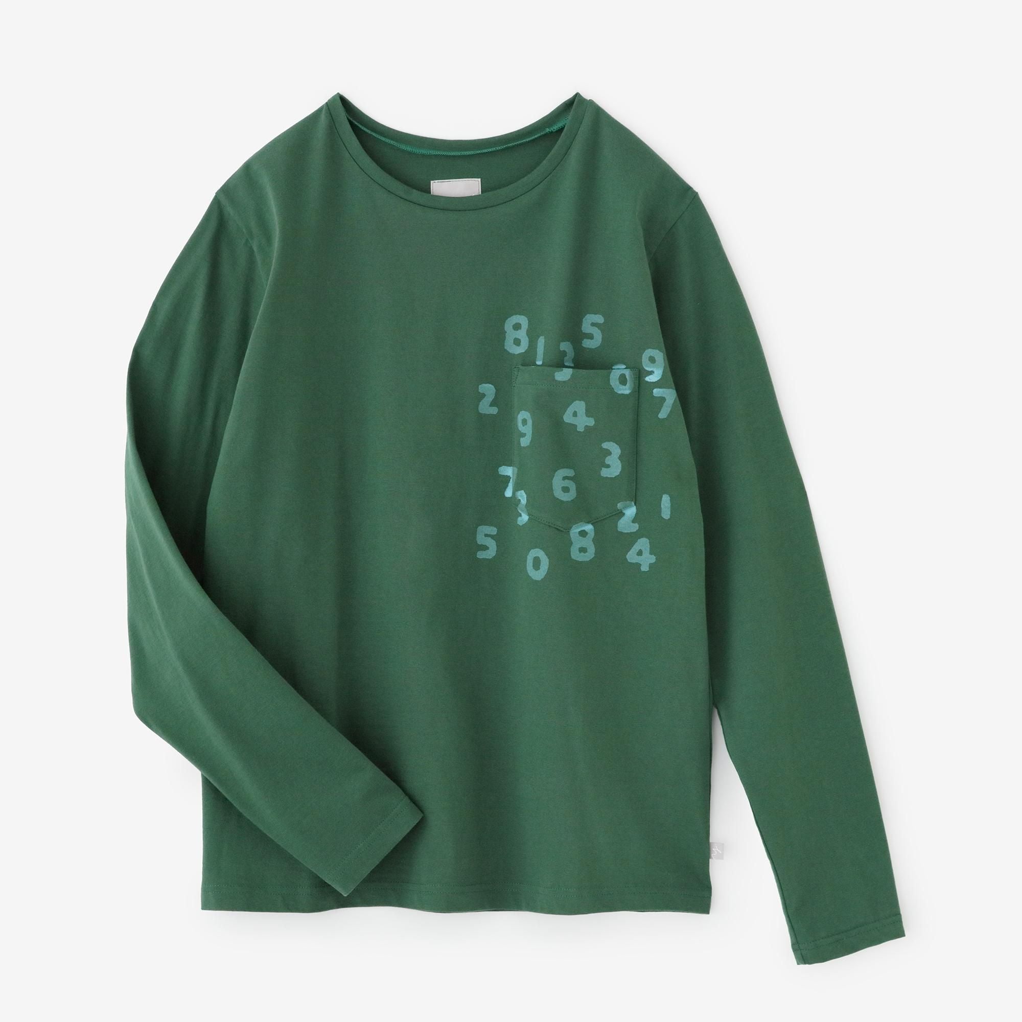 【net限定】30単 ハイゲージ天竺 長袖ポケットTシャツ／笹色（ささいろ）