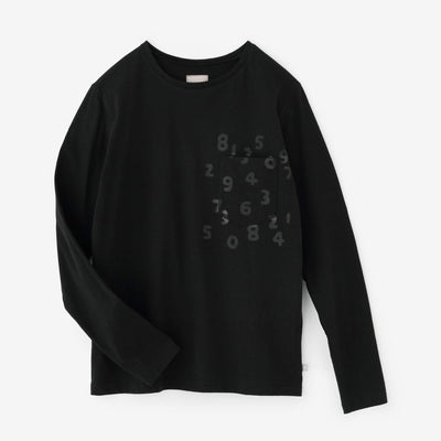 【net限定】30単 ハイゲージ天竺 長袖ポケットTシャツ／濡羽色（ぬればいろ）