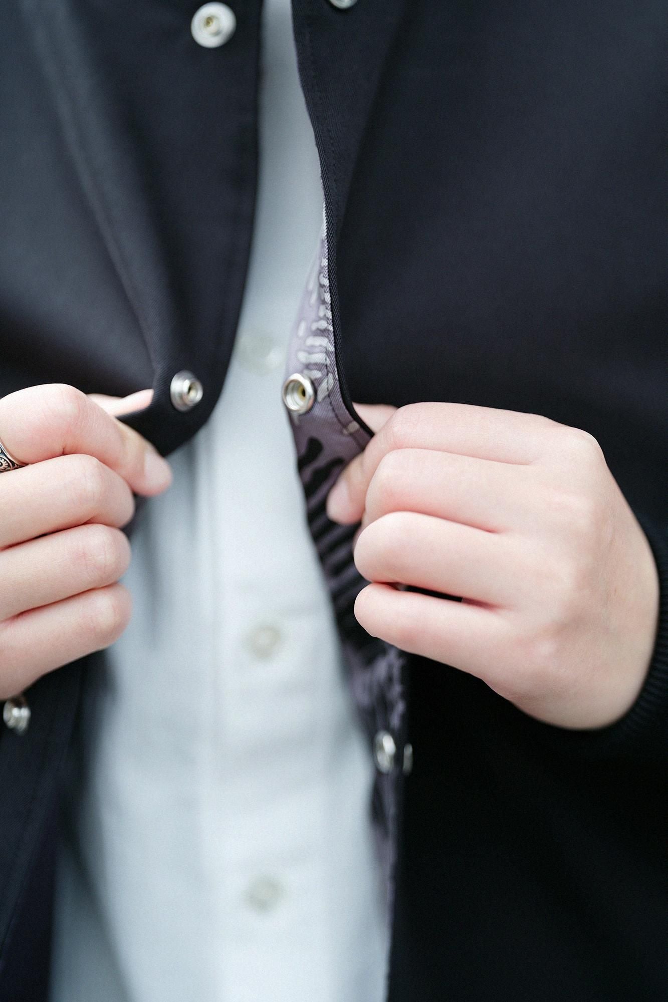 [Nur im Internet verfügbar] 60 Twin Gabardine Wendeblouson/Wet Color x Pfingstrosen