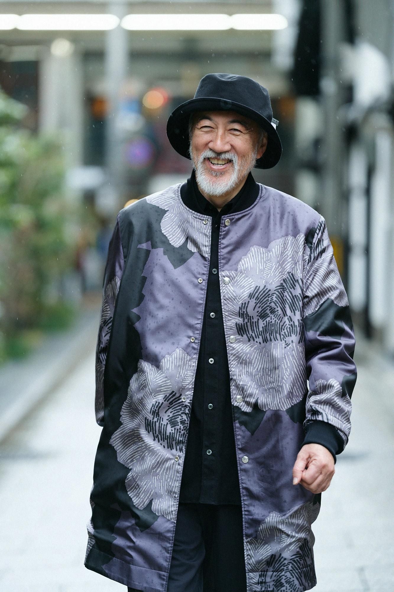 [Nur im Internet verfügbar] 60 Twin Gabardine Wendeblouson/Wet Color x Pfingstrosen