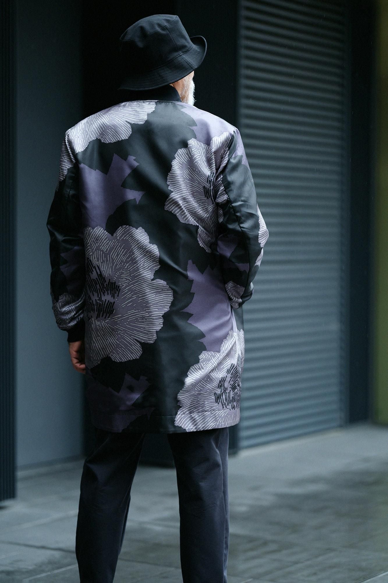 [Nur im Internet verfügbar] 60 Twin Gabardine Wendeblouson/Wet Color x Pfingstrosen