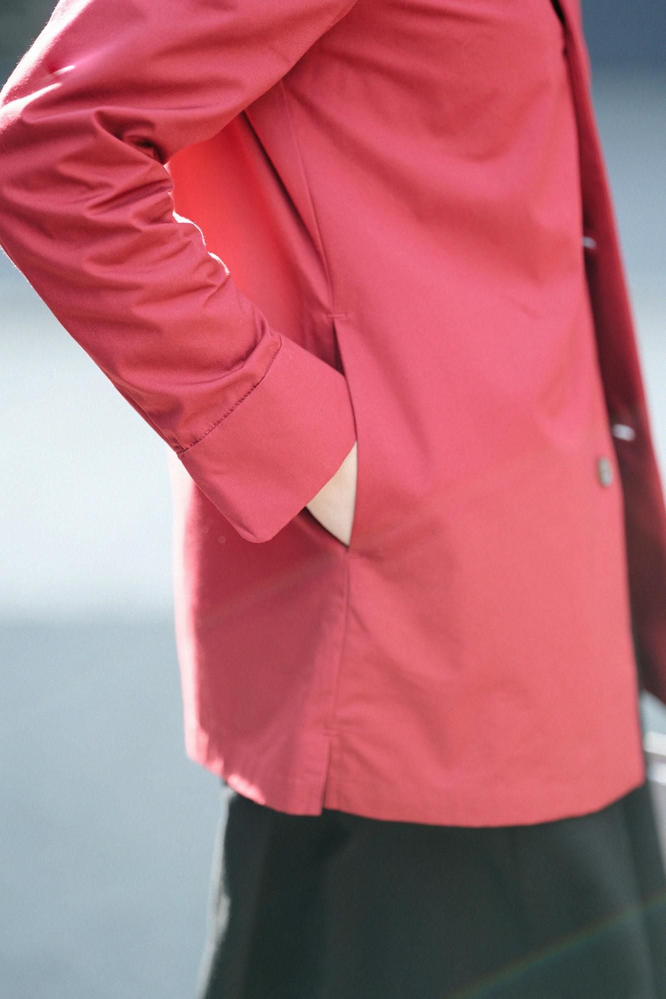 [Nur im Internet verfügbar] 60 Double Ventile (R) Cross Stand Collar Short Coat/Scarlet xSO-SU-U Aya