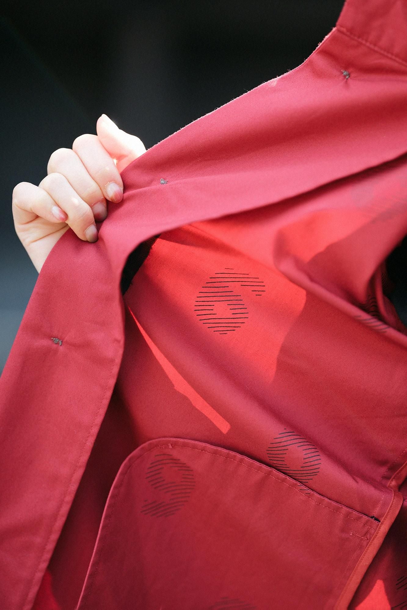 [Nur im Internet verfügbar] 60 Double Ventile (R) Cross Stand Collar Short Coat/Scarlet xSO-SU-U Aya