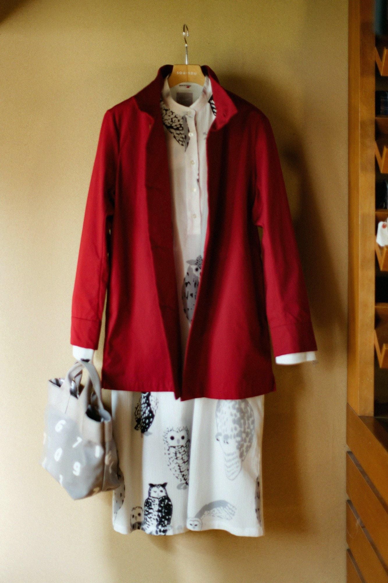 [Nur im Internet verfügbar] 60 Double Ventile (R) Cross Stand Collar Short Coat/Scarlet xSO-SU-U Aya