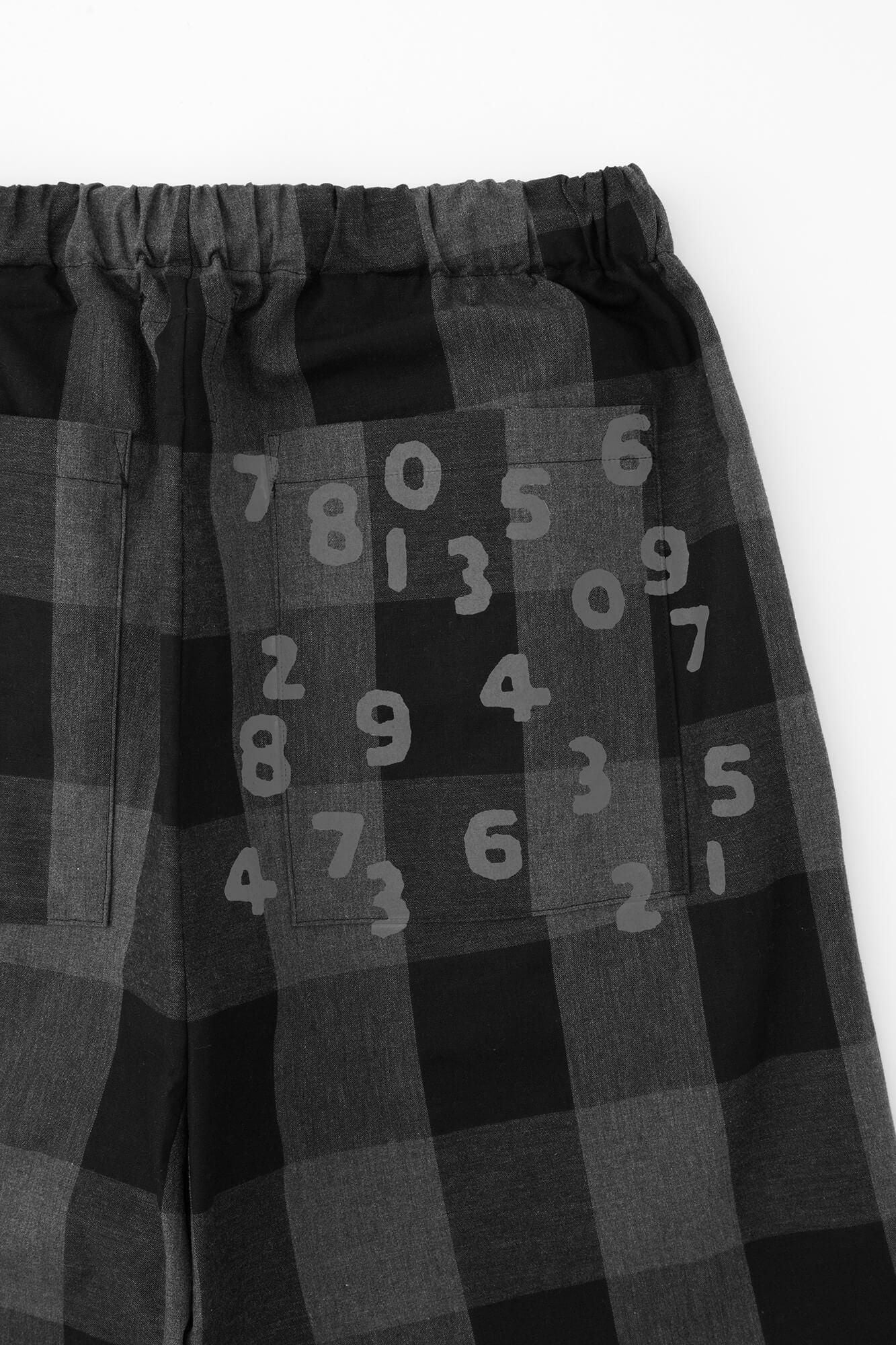 Danproof Wide Pants / Black Big Lattice Goushi