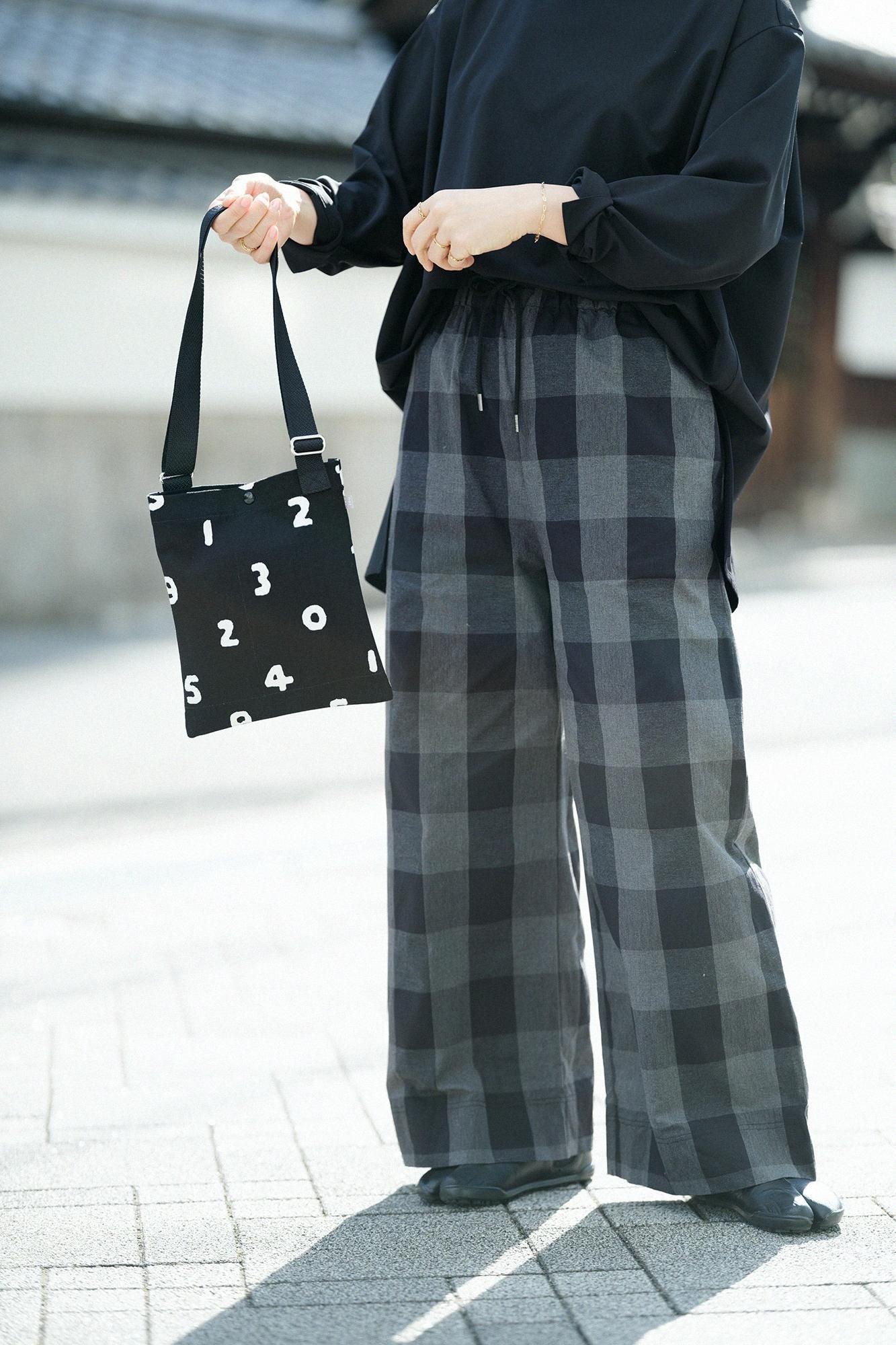 Danproof Wide Pants / Black Big Lattice Goushi