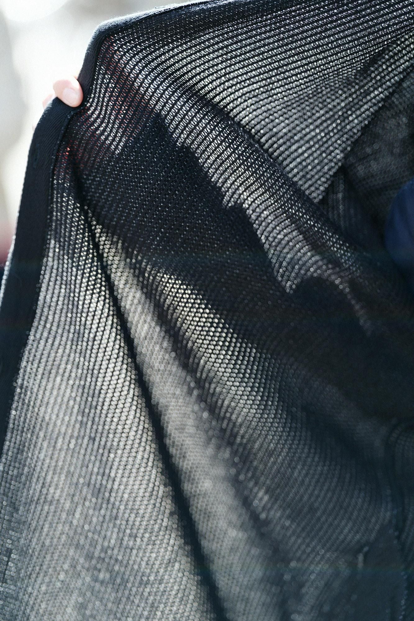 拉舍爾經編V領 輕型外套/深灰色