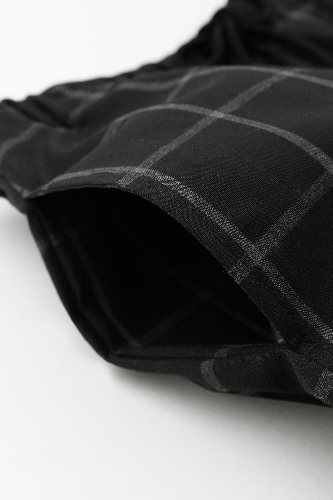 [仅在线]倾倒易于锥形裤子/nuru ha网格（OUT）