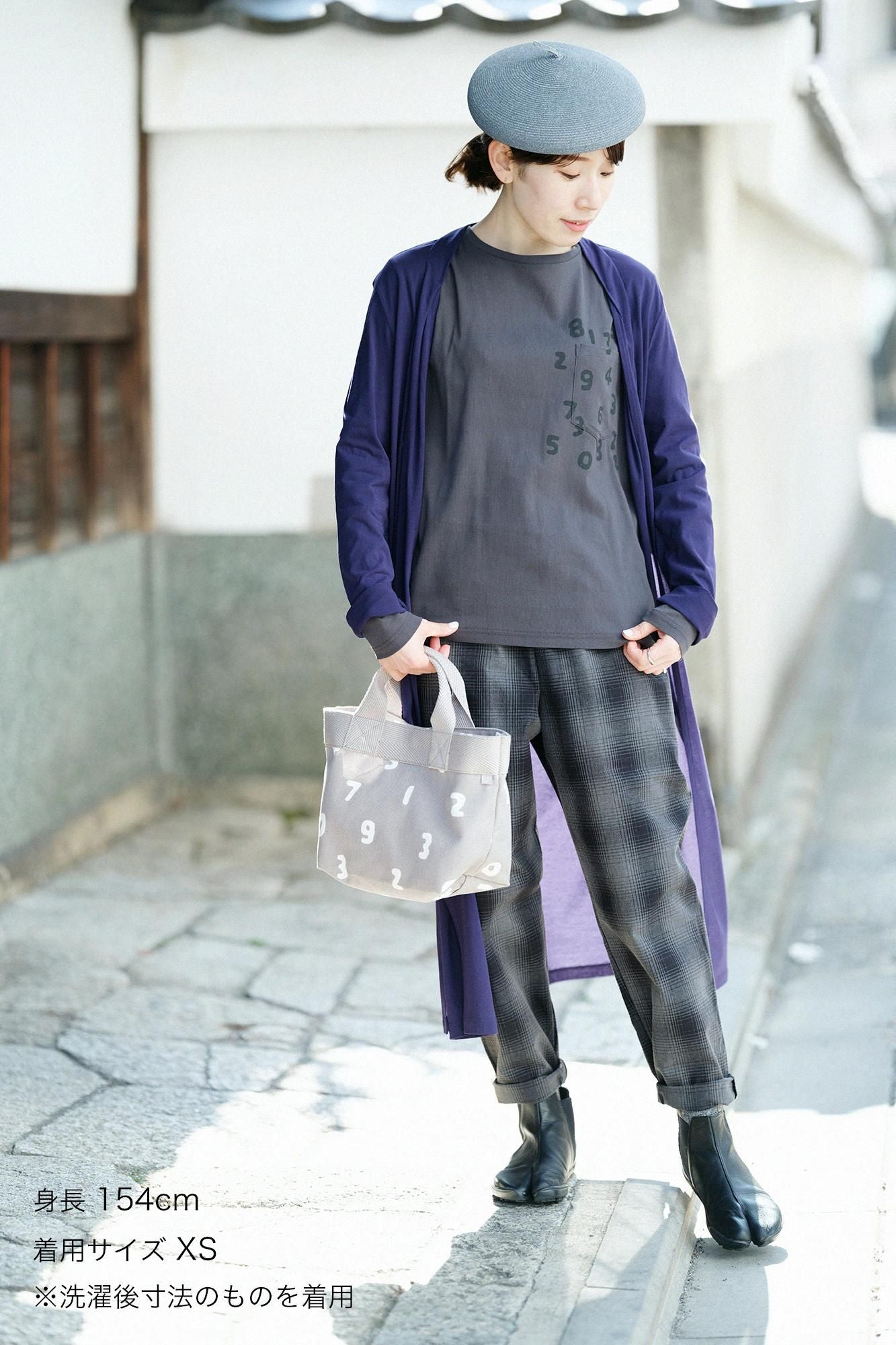 高密度防絨布 休閒窄管長褲／黑色霞格紋