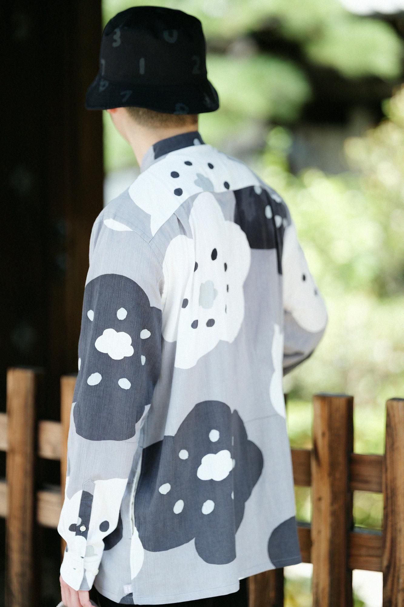 高島縮棉 20/20立領長袖襯衫SP/微笑