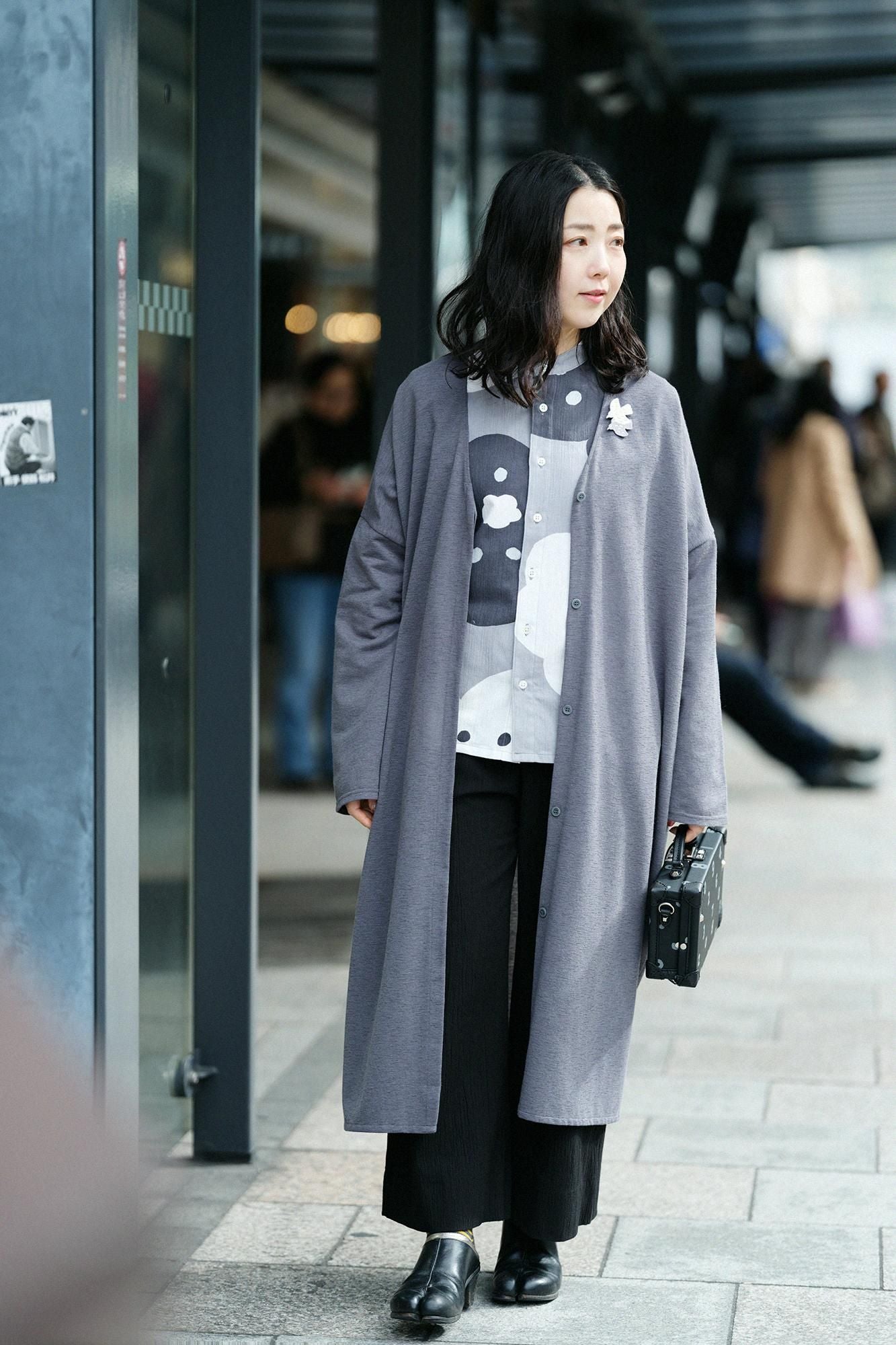 高島縮棉 20/20立領長袖襯衫SP/微笑