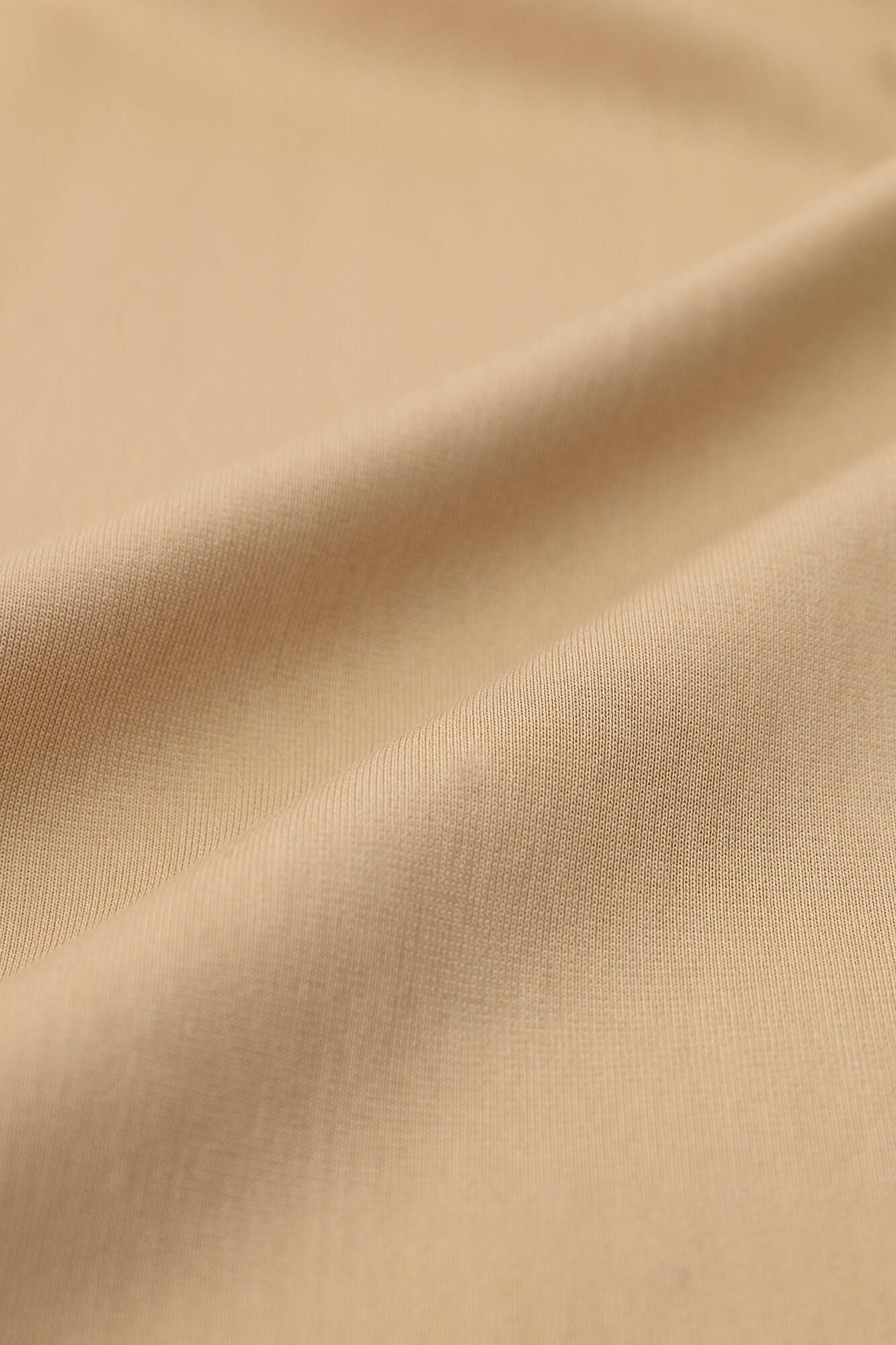 코튼 트리아세테이트 V넥 빛튜닉가디건／짙은 베이지색