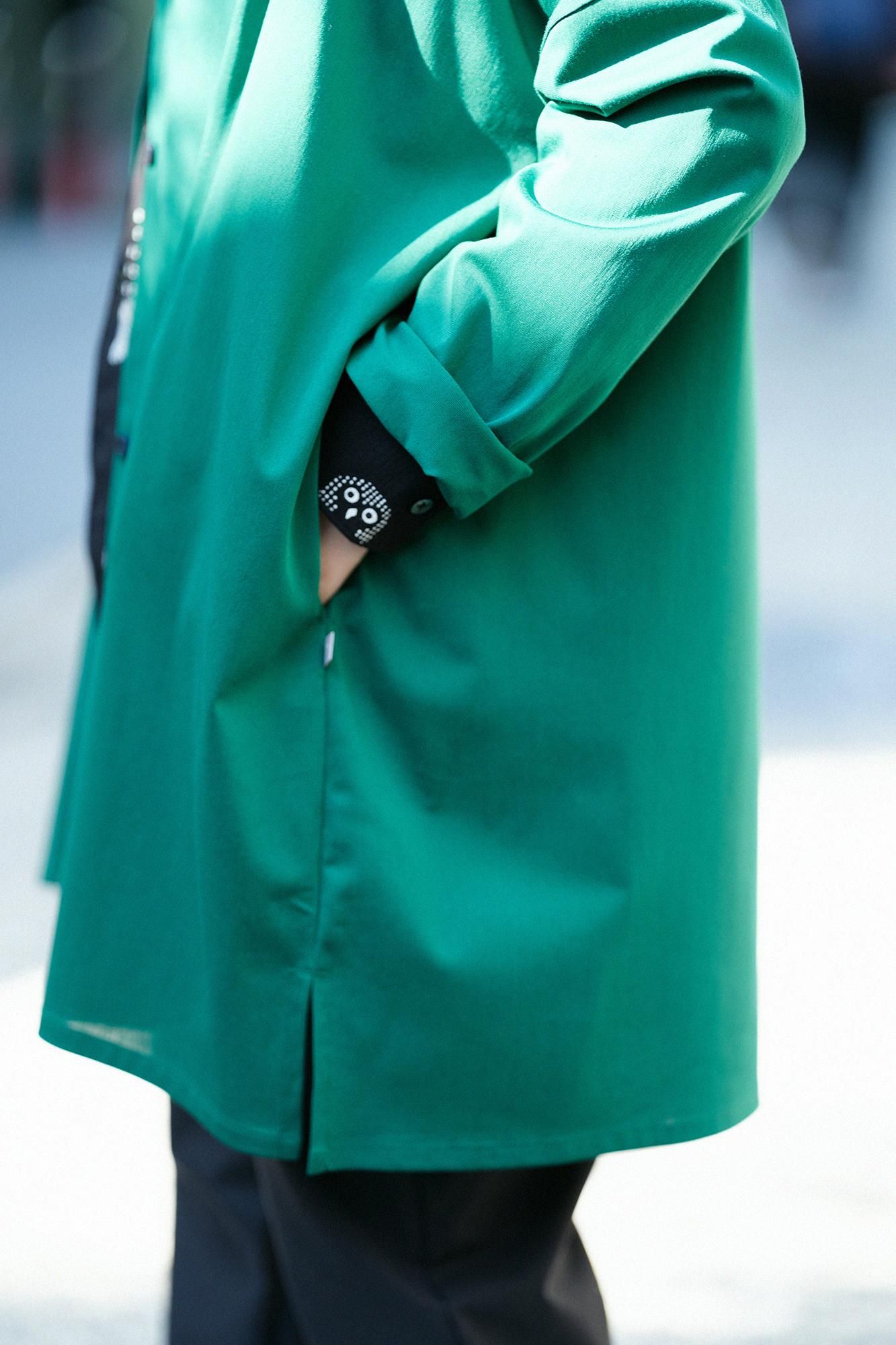 코튼 트리아세테이트 V넥 빛튜닉가디건/Tokiwa Midori (Tokiwa Midori)