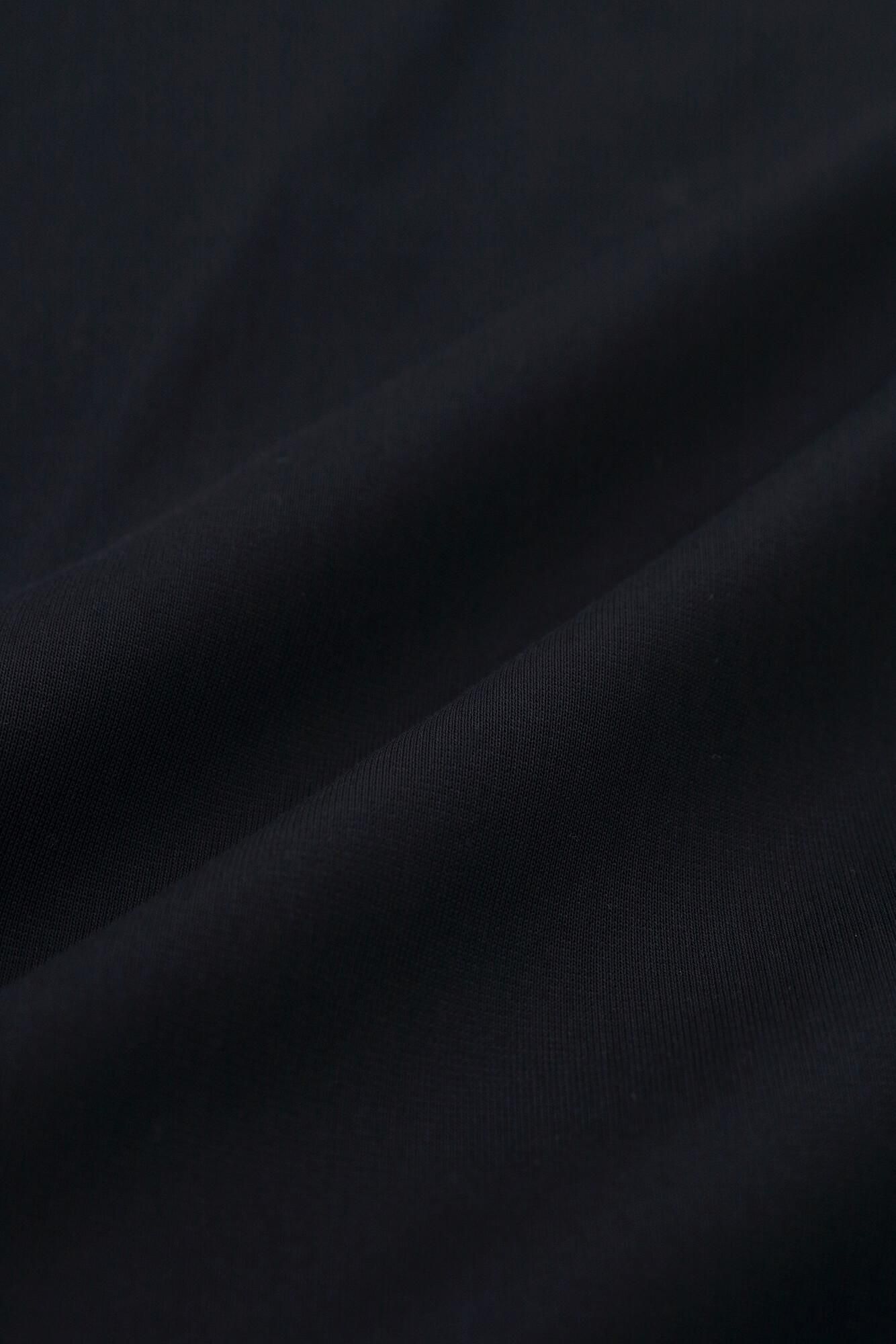 棉三醋酸纖維V領淺色長版上衣外套/黑藍色