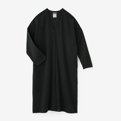 綿麻混 リランチェ(R) Vネック ライトコート／濡羽色（ぬればいろ）