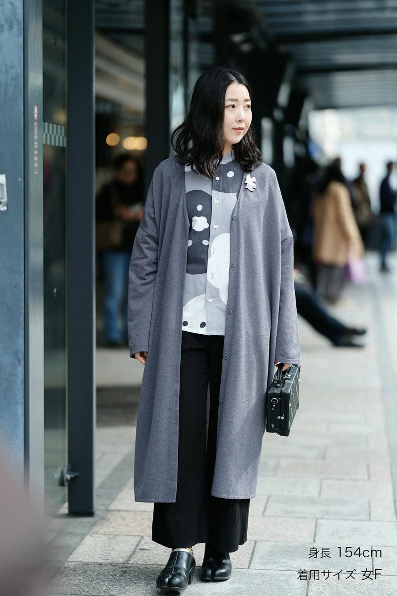 Manteau léger à col V Relanche(R) en coton et lin mélangés