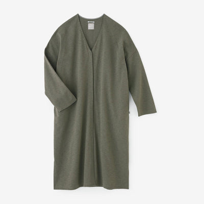 綿麻混 リランチェ(R) Vネック ライトコート／柳茶（やなぎちゃ）