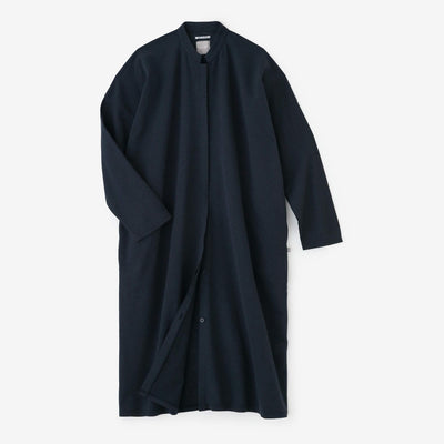 棉麻混紡RIRANCHA(R)立領輕型外套/藍黑色