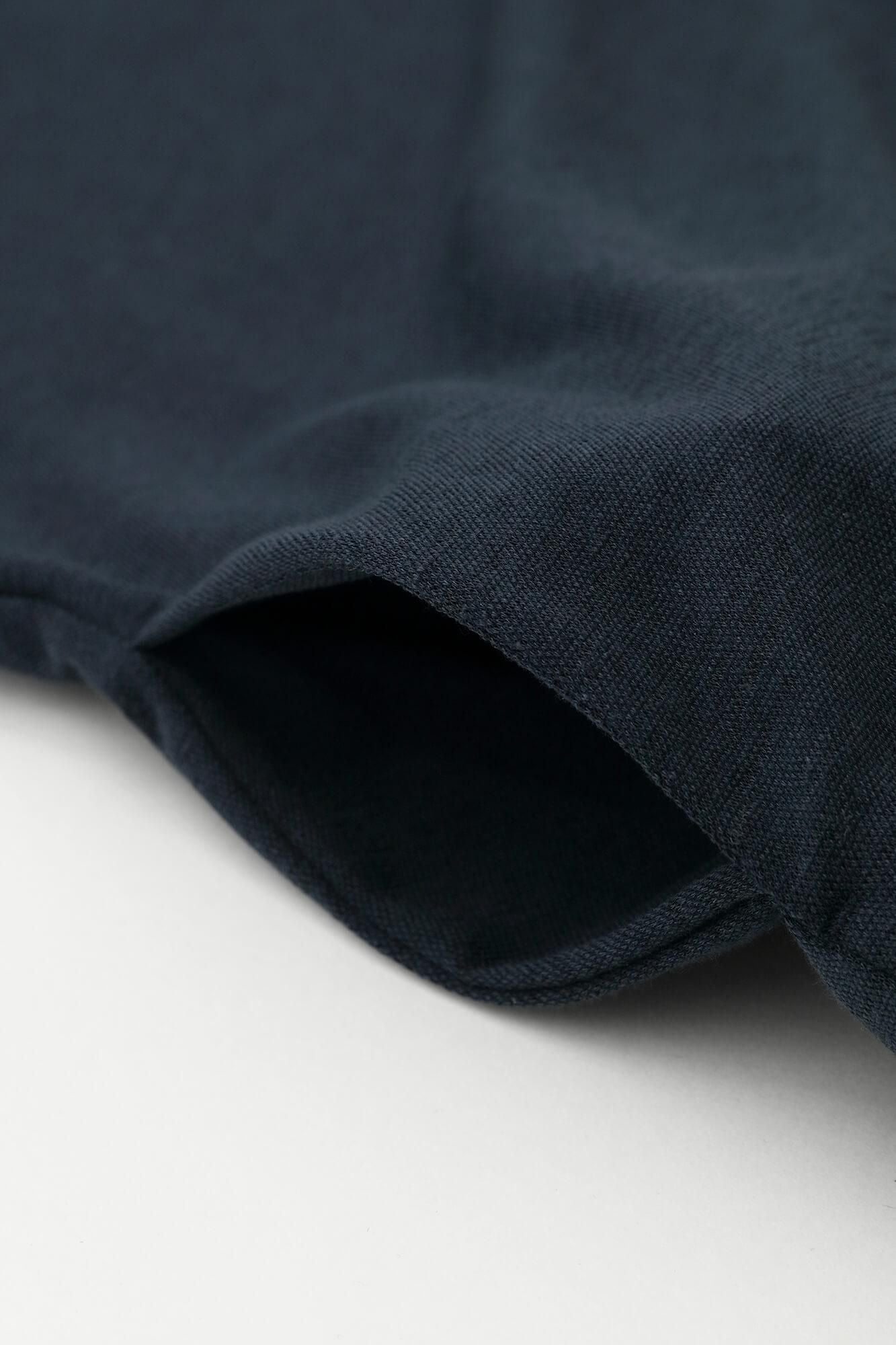 棉麻混紡RIRANCHA(R)立領輕型外套/藍黑色