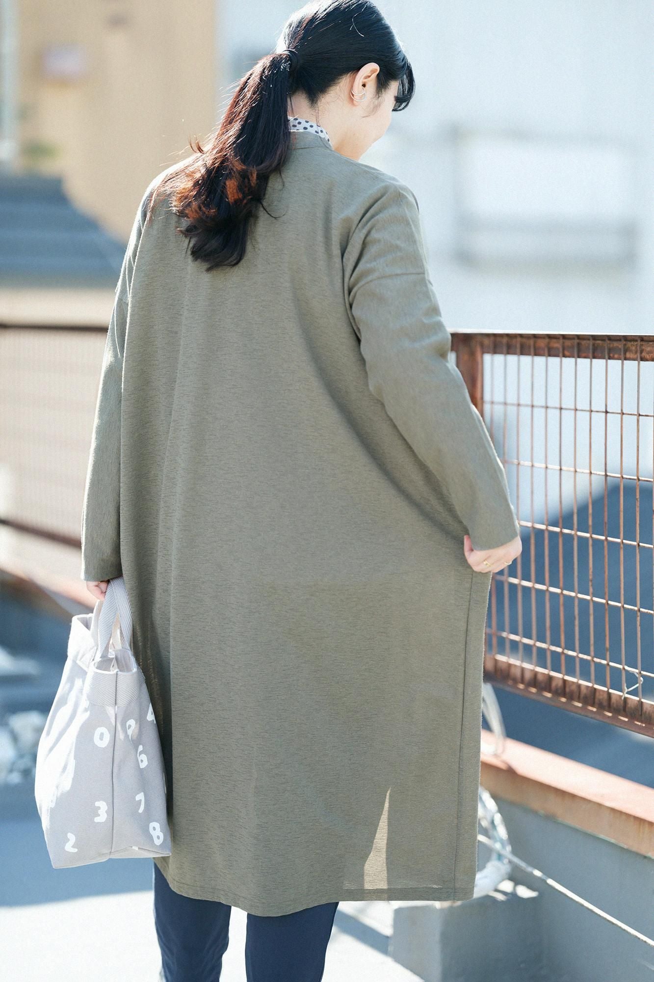 Mélange de coton et de lin Lilanche (R) Collier de support Light Coat / Yanagicha