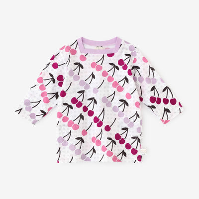 ●方領上衣七分袖／櫻桃