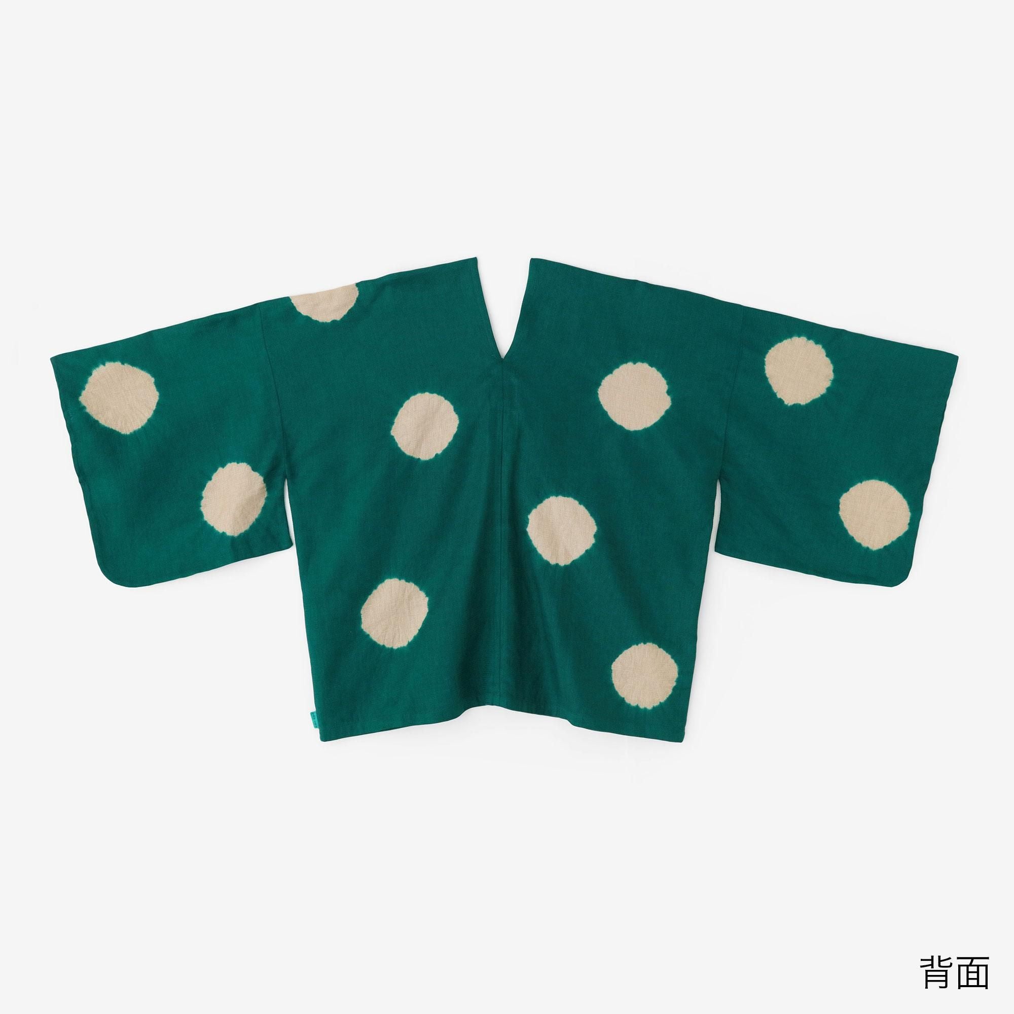 近清絞り 麻 はつき／水玉大（みずたまだい） 常磐緑（ときわみどり）