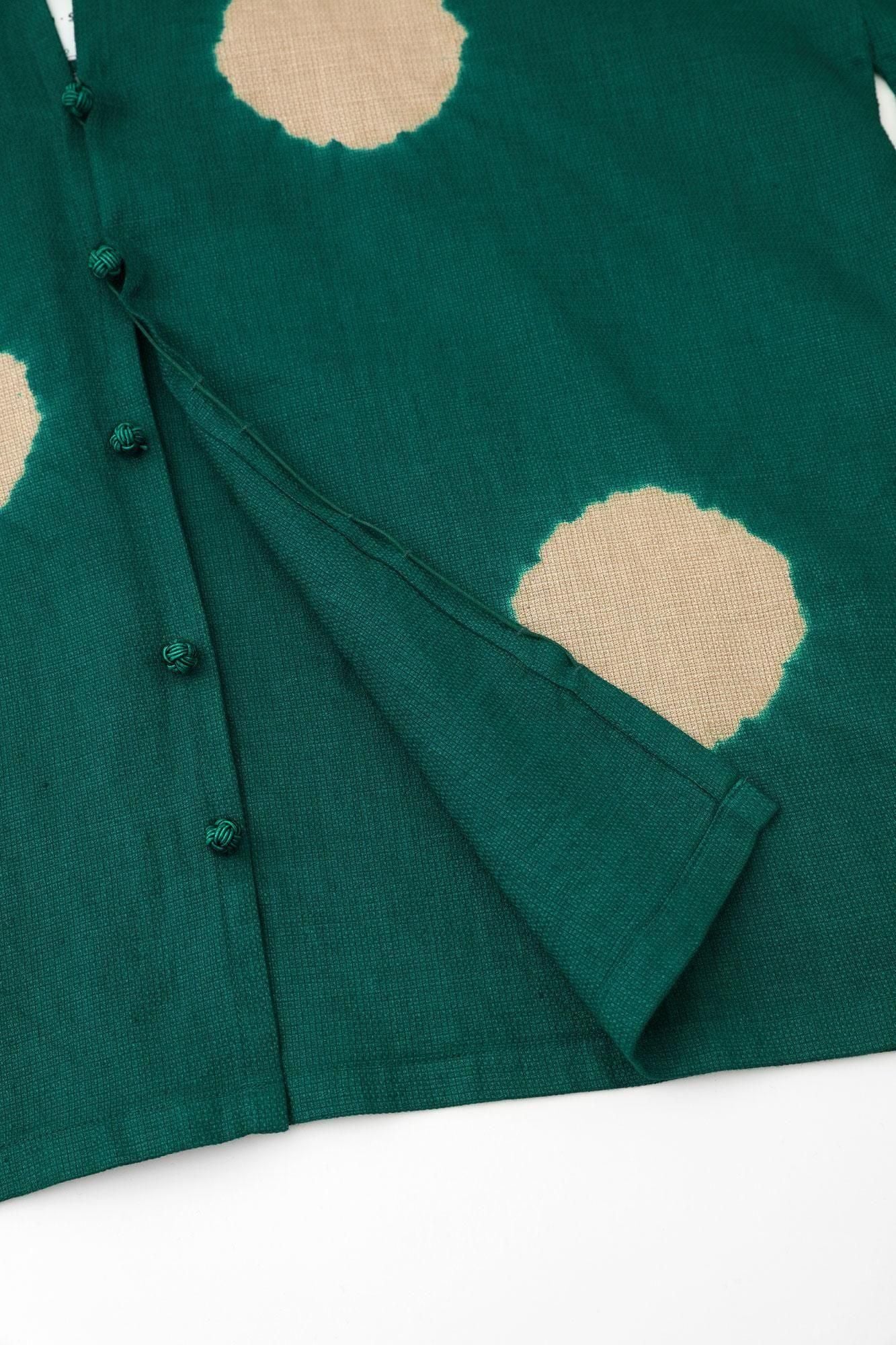 chikaki shibori大麻帽 /大圆点（mizuta madani），tokiwa green（tokiwa midori）x hashiba miiro