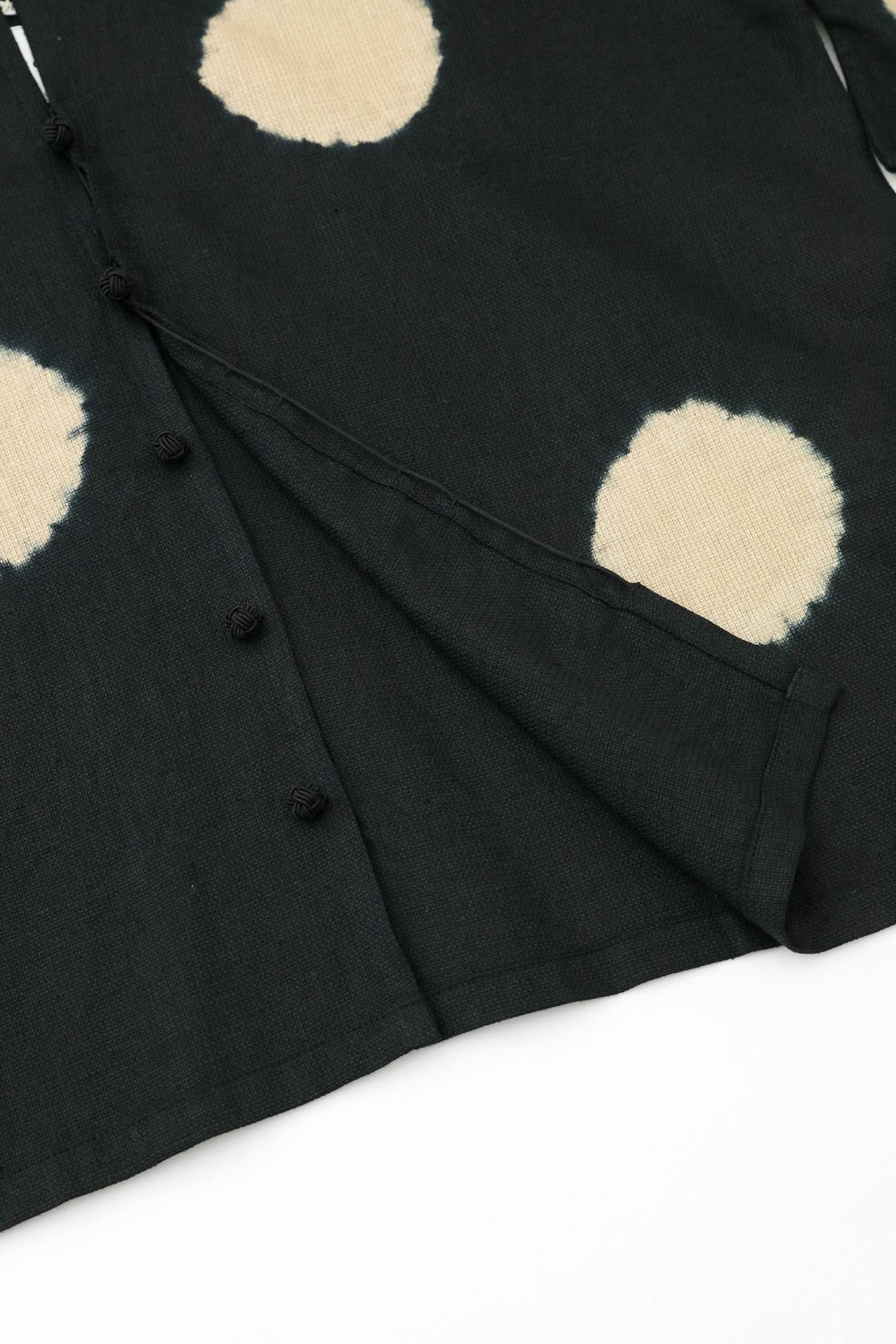 近清絞り 麻 はつき／水玉大（みずたまだい） 濡羽色（ぬれ