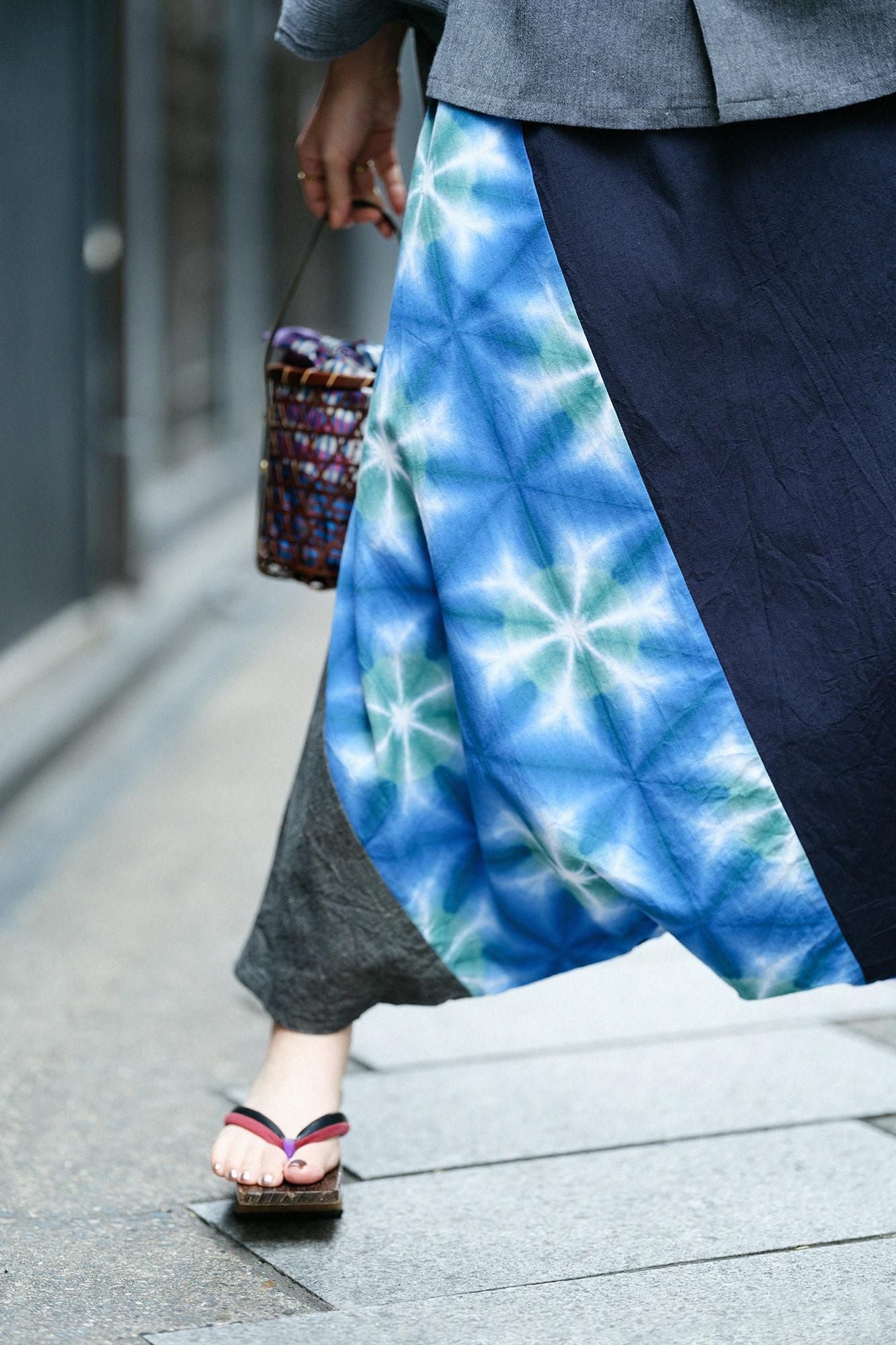 net限定】たばた絞り 伊勢木綿 20/20 麻混 富士（ふじ）／雪花（せっか）