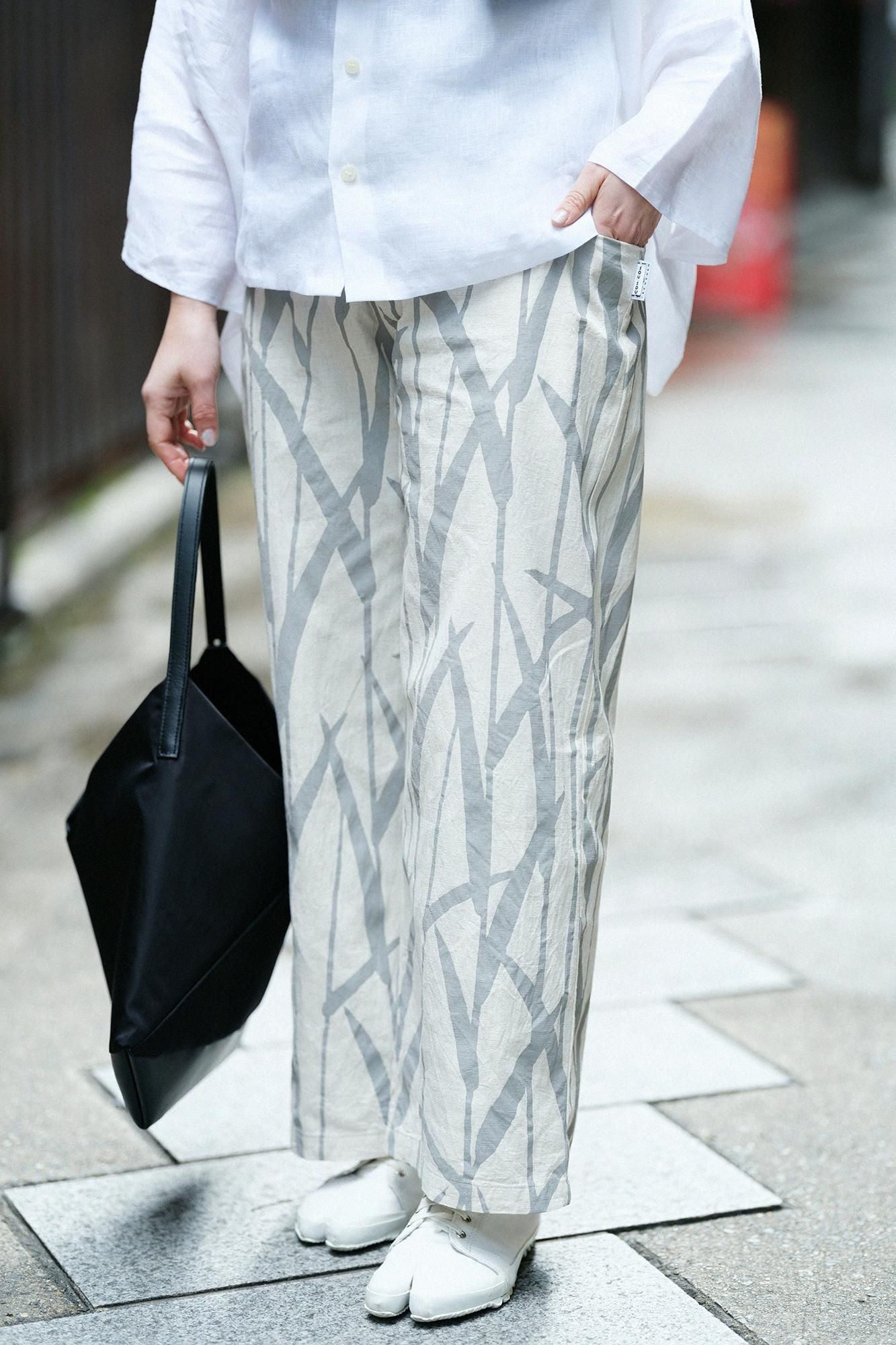 Isemomen Cotton 20/20 Linen-blend Obi Style Pant / Military Green x Waterside