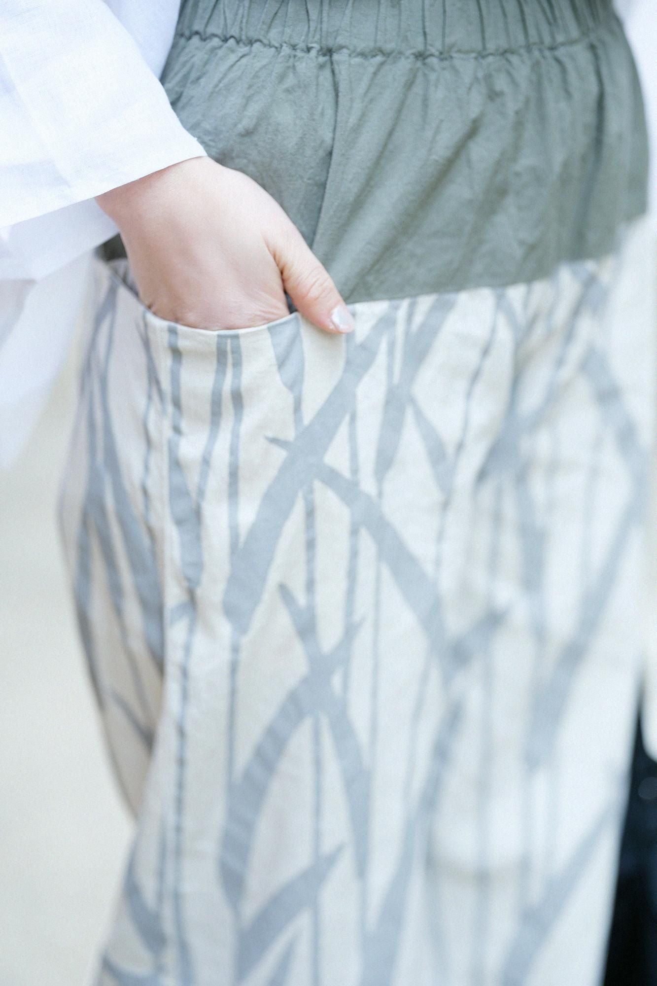 Isemomen Cotton 20/20 Linen-blend Obi Style Pant / Military Green x Waterside