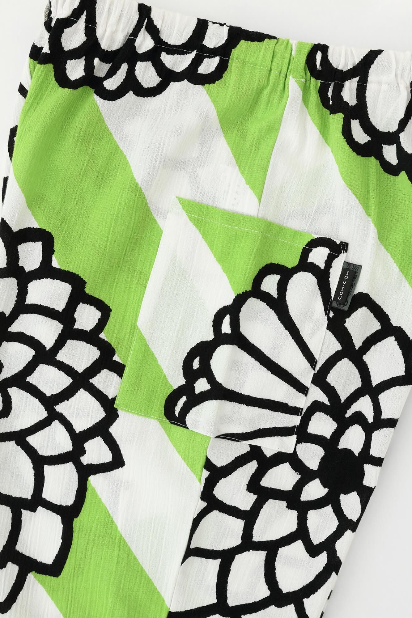 Chizimi Cotton 20/20 Skinny Pants / Round Chrysanthemum