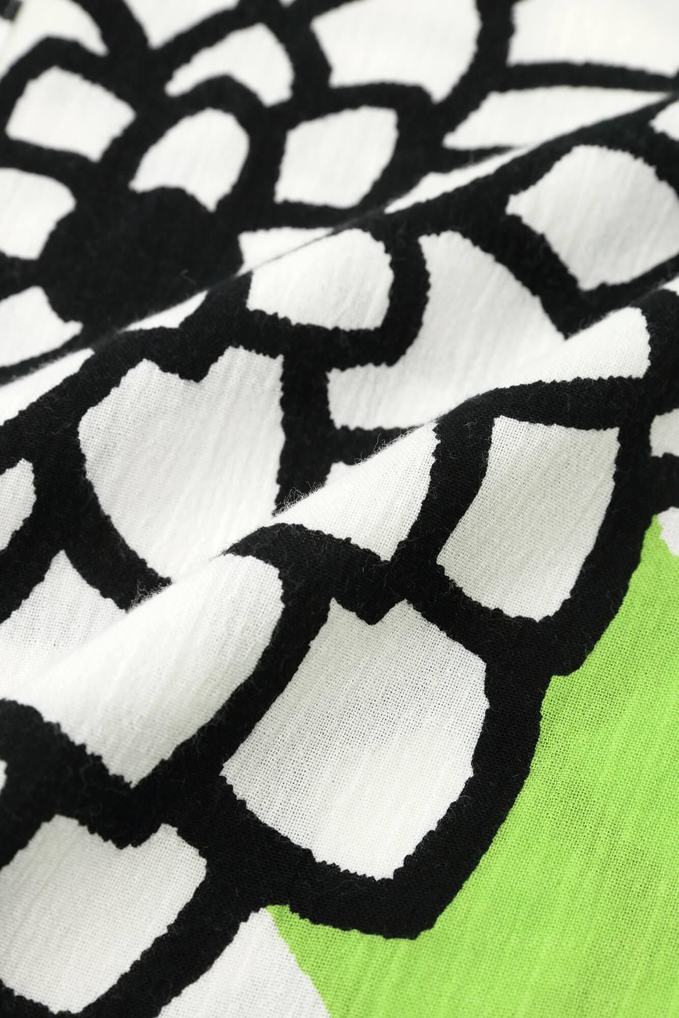 Chizimi Cotton 20/20 Skinny Pants / Round Chrysanthemum