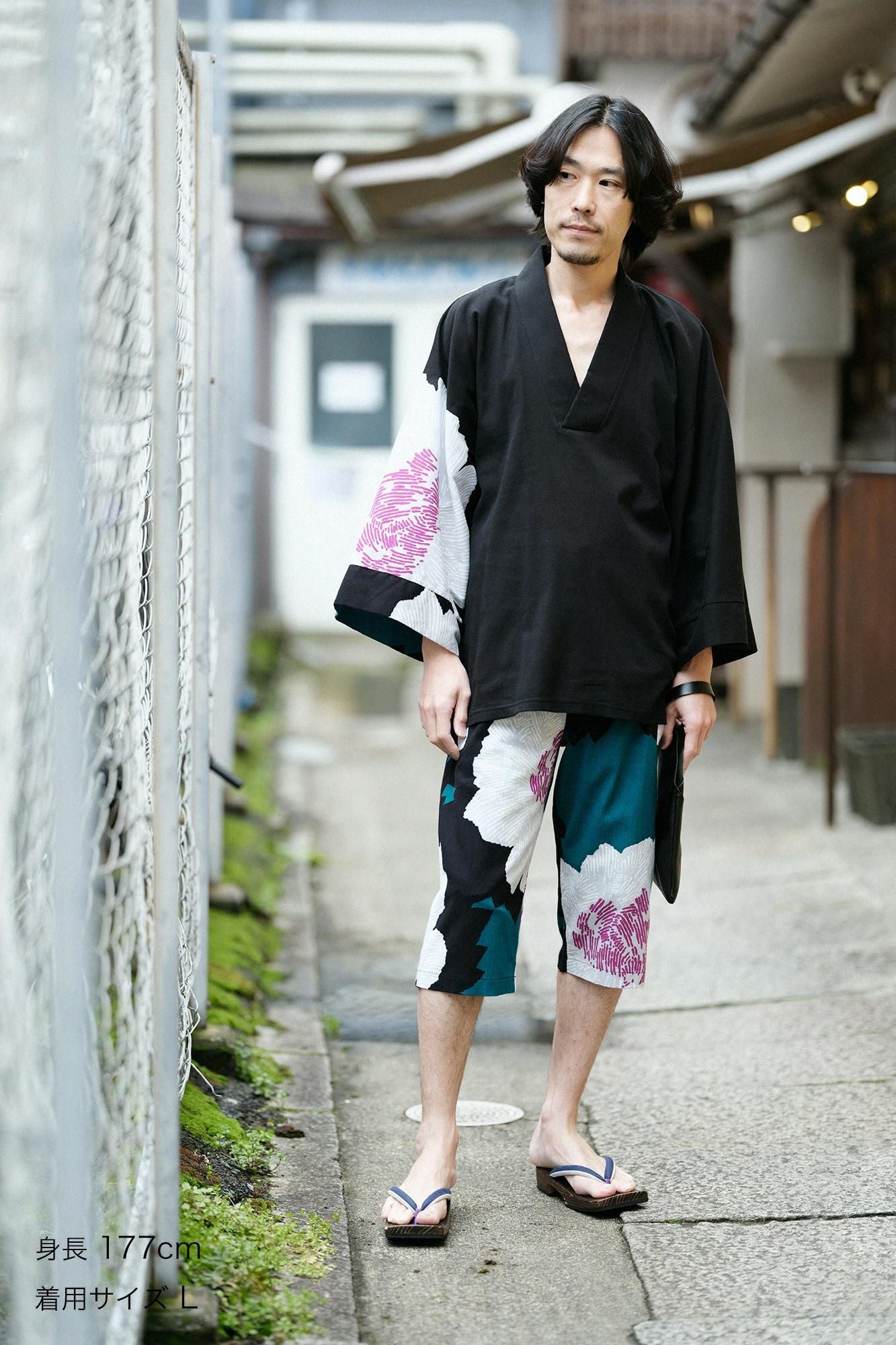 Chizimi Cotton 20/20 Skinny Pants／Peony(shaminds old time withbake) Evening Moon