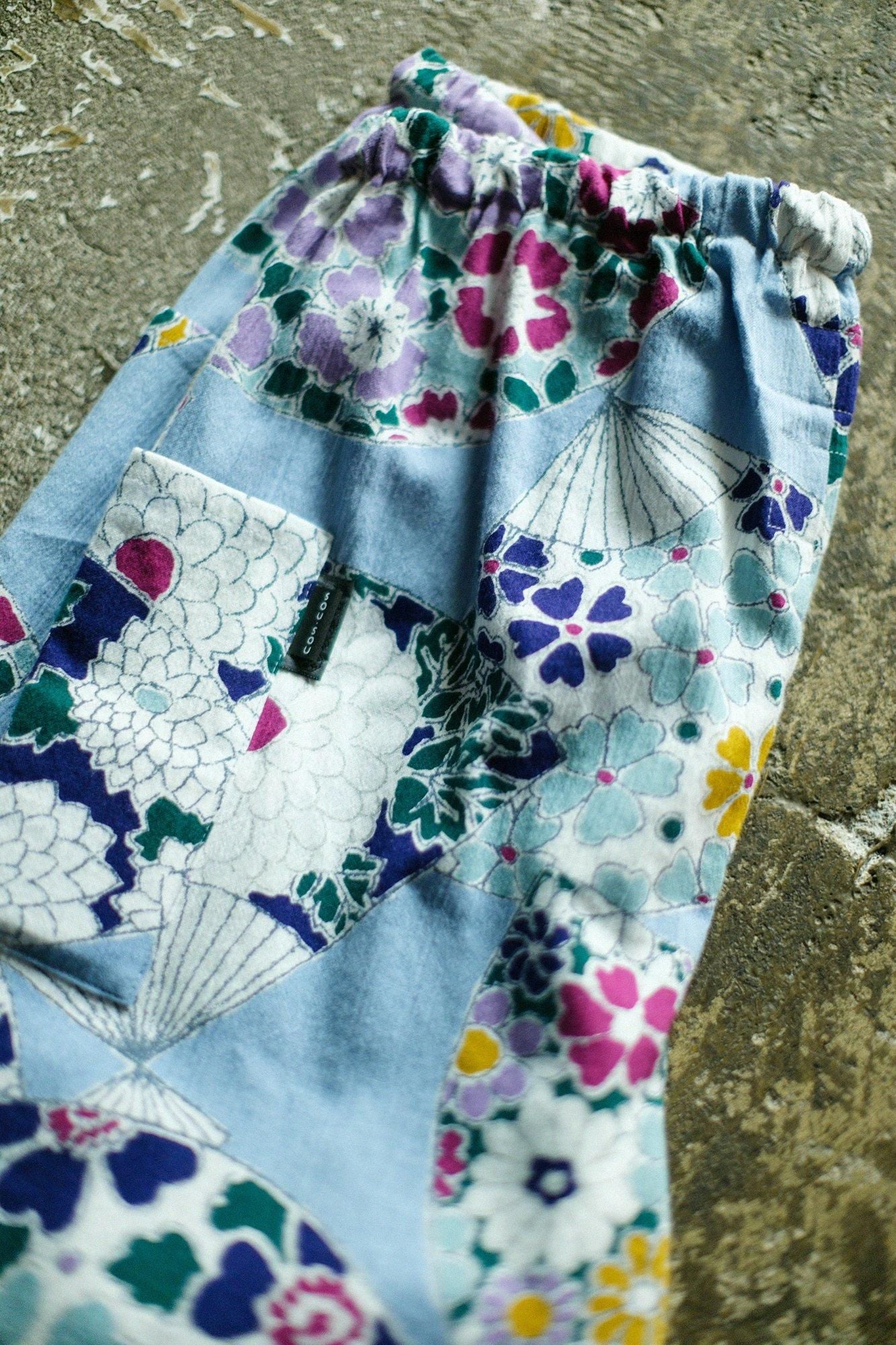 高島縮　SOU・SOU 花柄 ワンピース&えんゆう履きセット 高島縮 40/40 えんゆう穿き／花装飾（はなそうしょく）