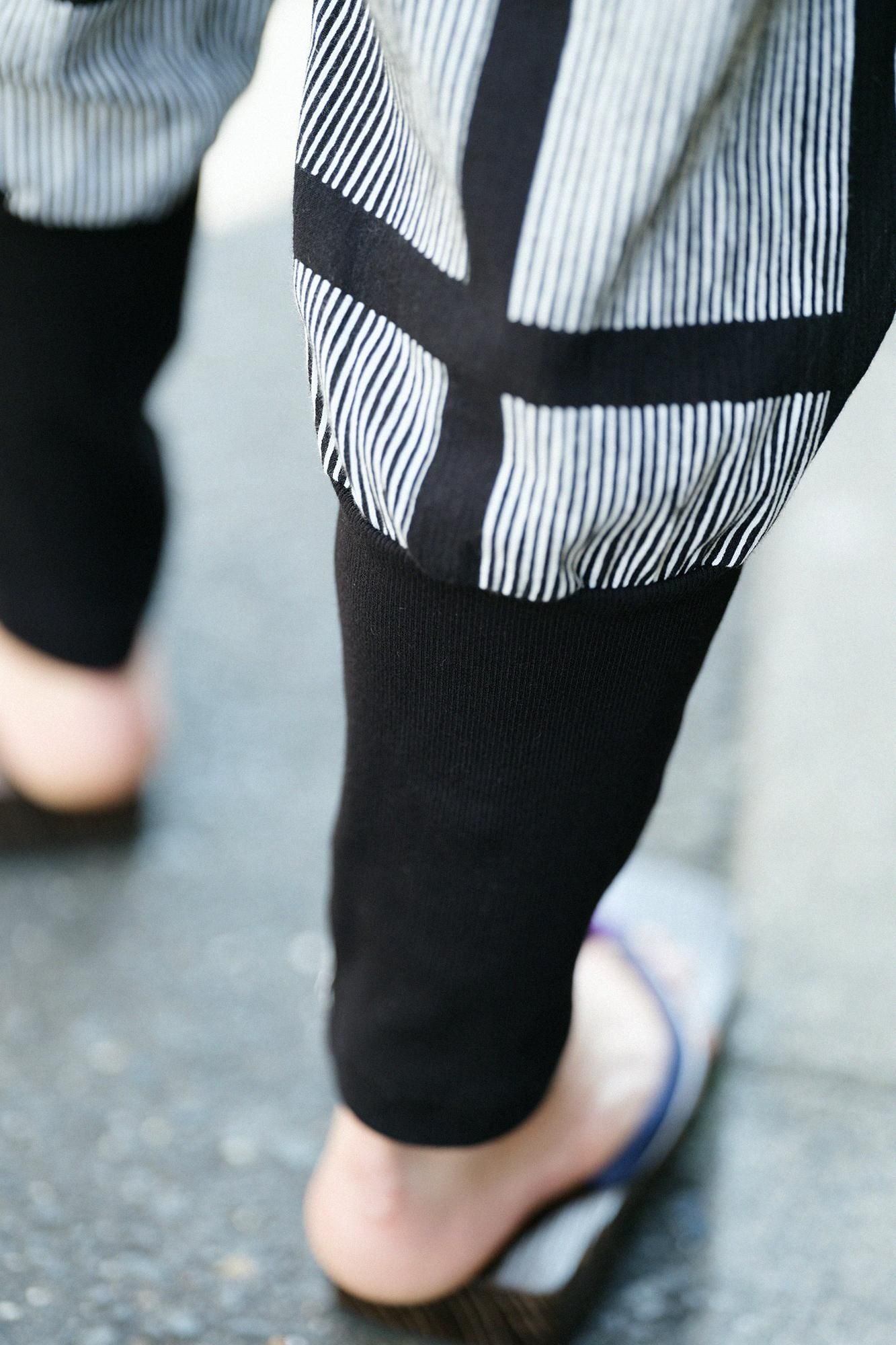 Chizimi Cotton 20/20 Harem Pants / Staggered Stripes Fence