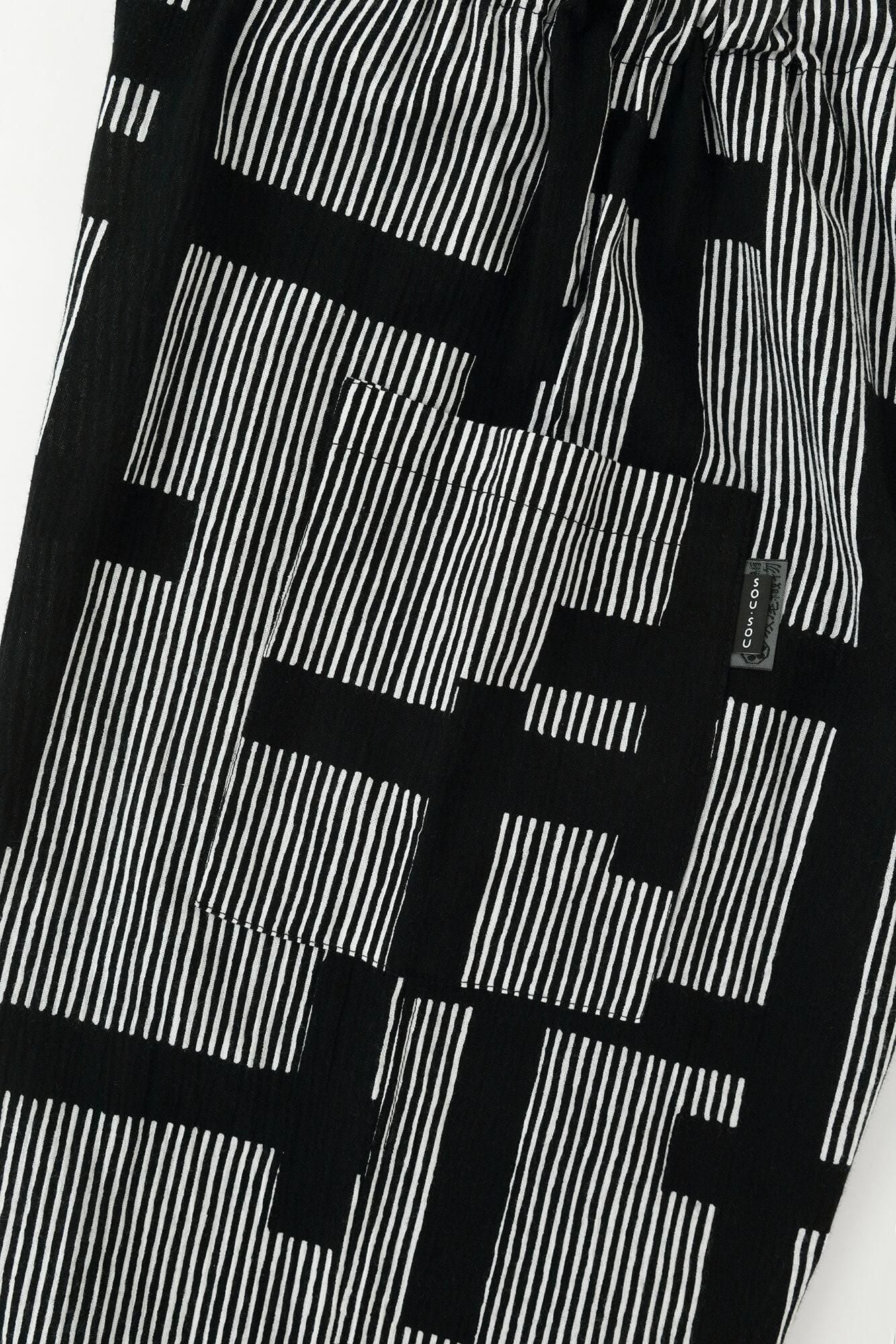 Chizimi Cotton 20/20 Harem Pants / Staggered Stripes Fence