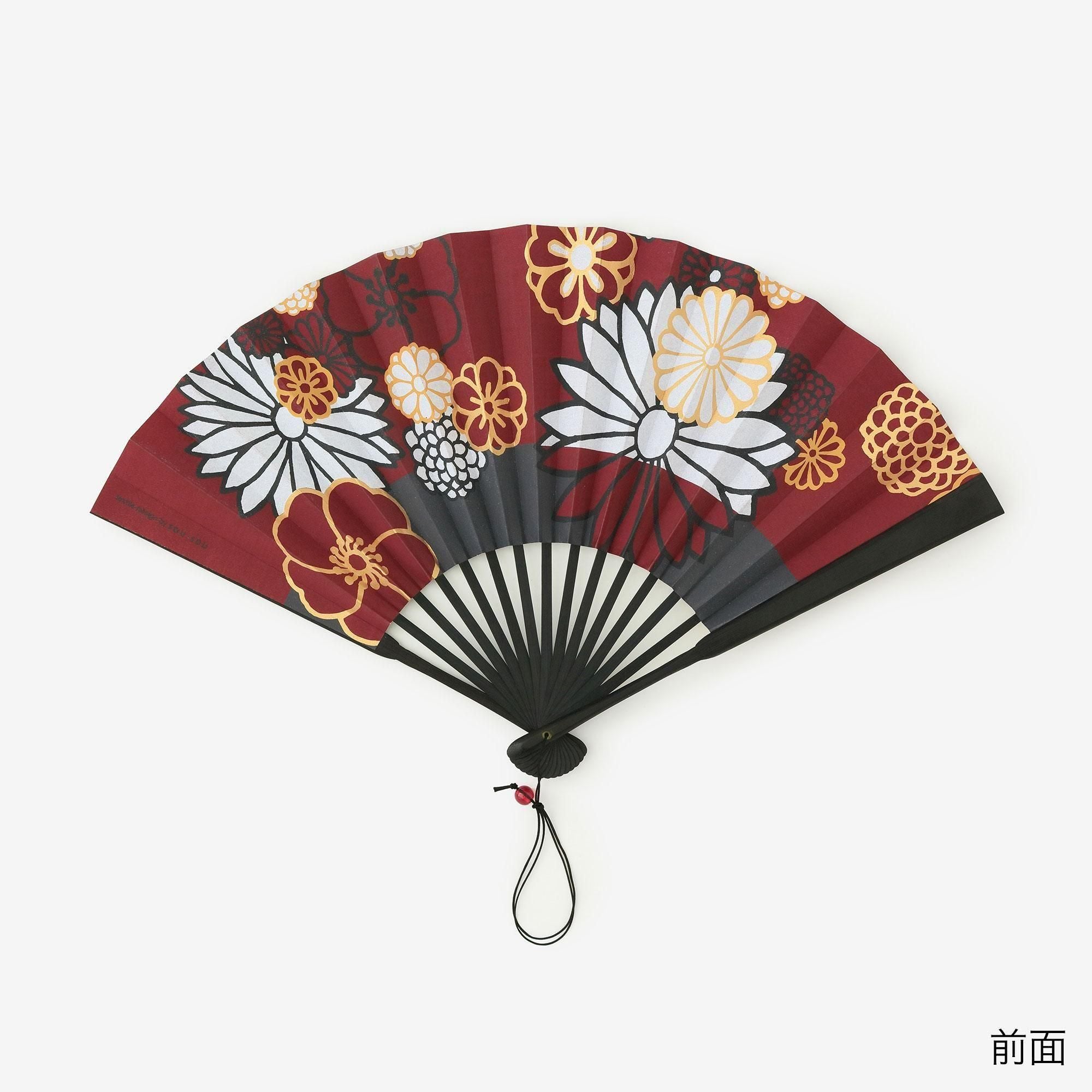 SOU・SOU × Hakuchikudo Folding Fan / Gold Damask