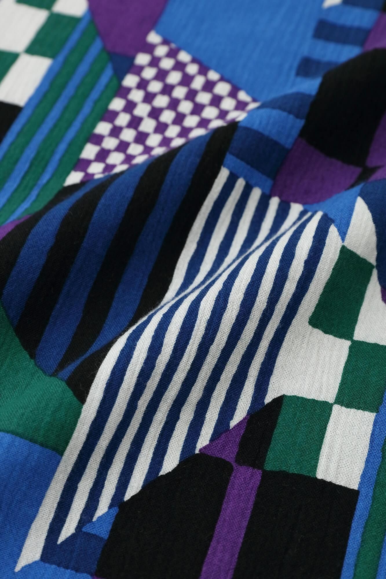 高島縮棉 20/20方形上衣/幾何紋