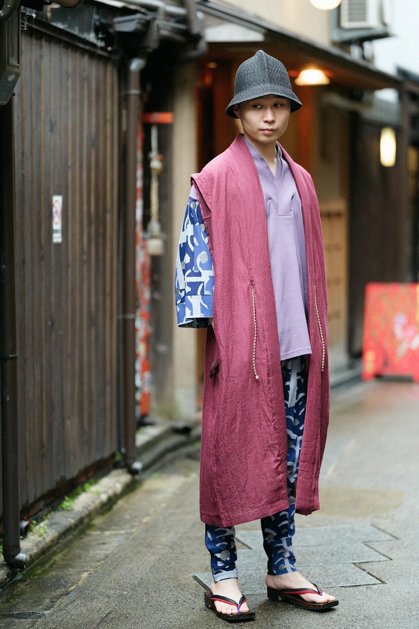 高島縮 40/40 半衿風靡（はんえりふうび） 片身替わり（かた