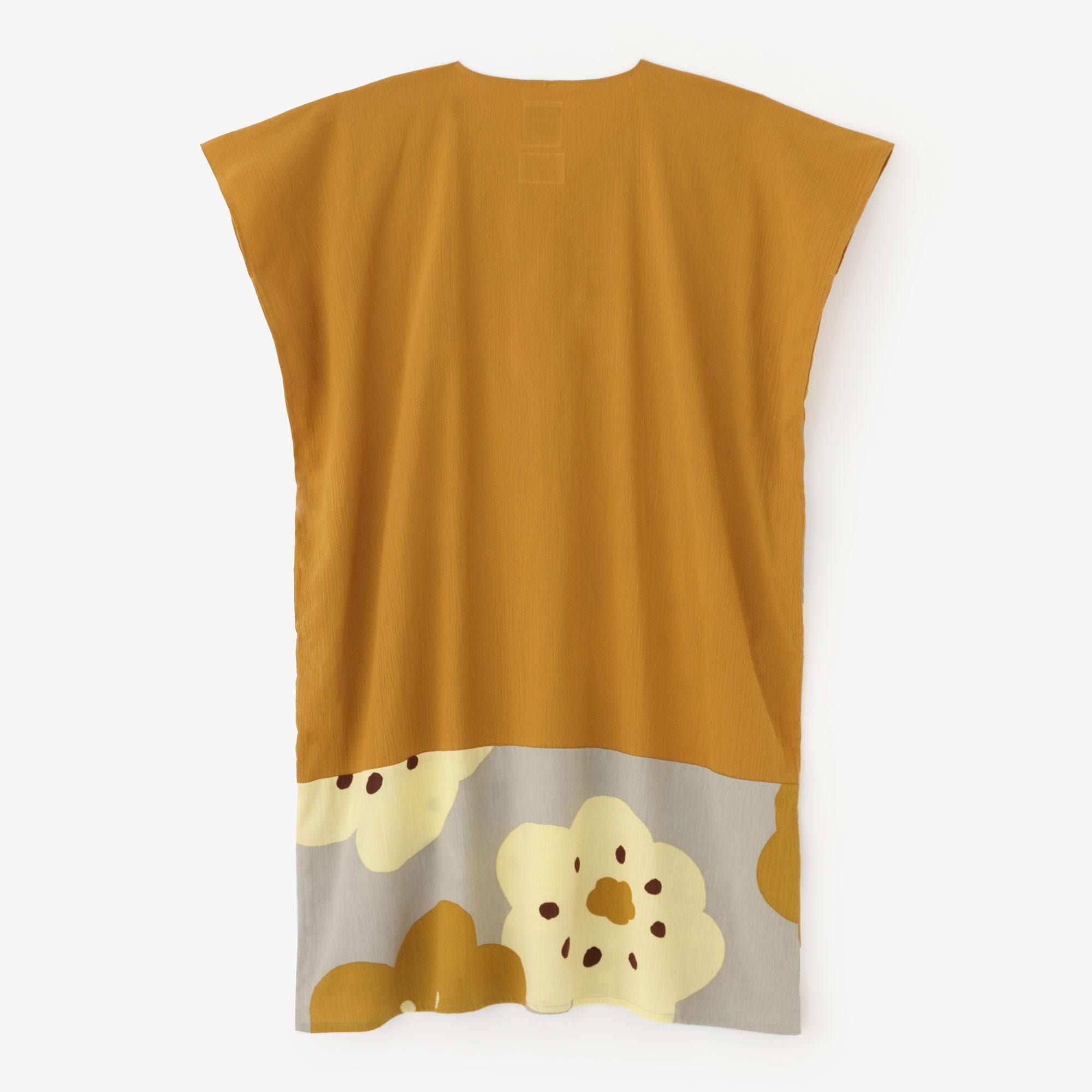 타카시마치지미 20/20 직사각형 원피스 Kumi Hem Pattern/Yamabukicha x호호에미 시라 차 네즈