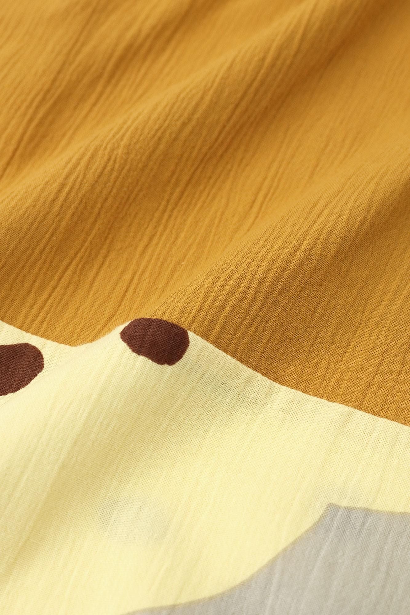 타카시마치지미 20/20 직사각형 원피스 Kumi Hem Pattern/Yamabukicha x호호에미 시라 차 네즈