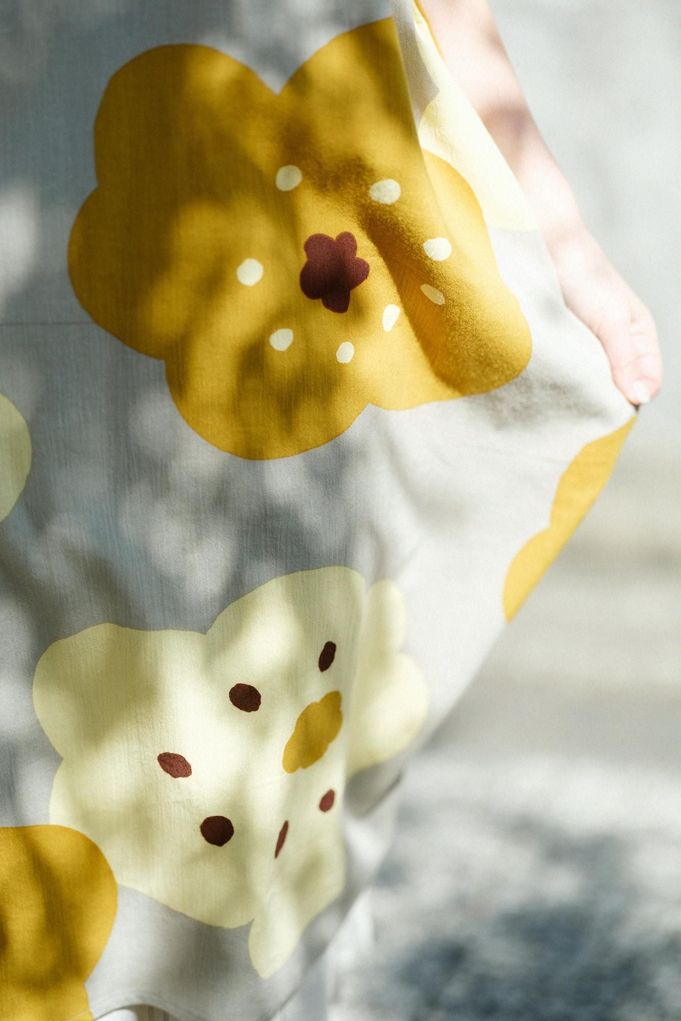 타카시마치지미 20/20 직사각형 원피스 Kumi Hem Pattern/Yamabukicha x호호에미 시라 차 네즈