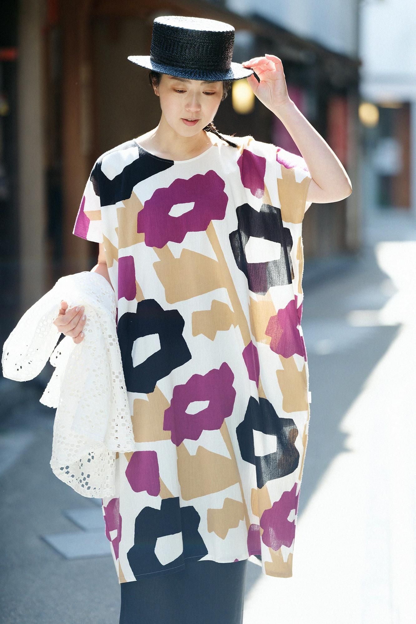 高島縮棉 20/20長方形洋裝／笑容