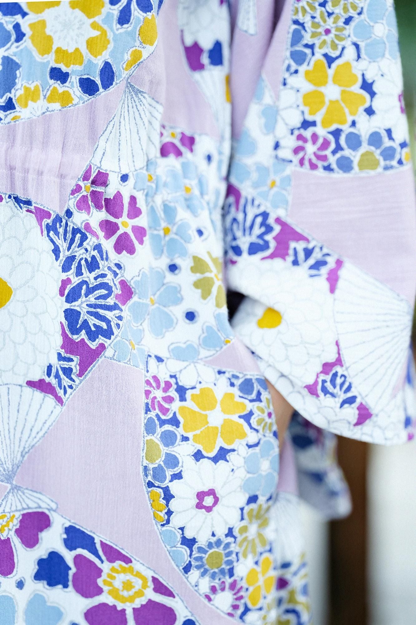 高島縮 20/20 半衿みたて涼衣（りょうい）／扇（おうぎ）