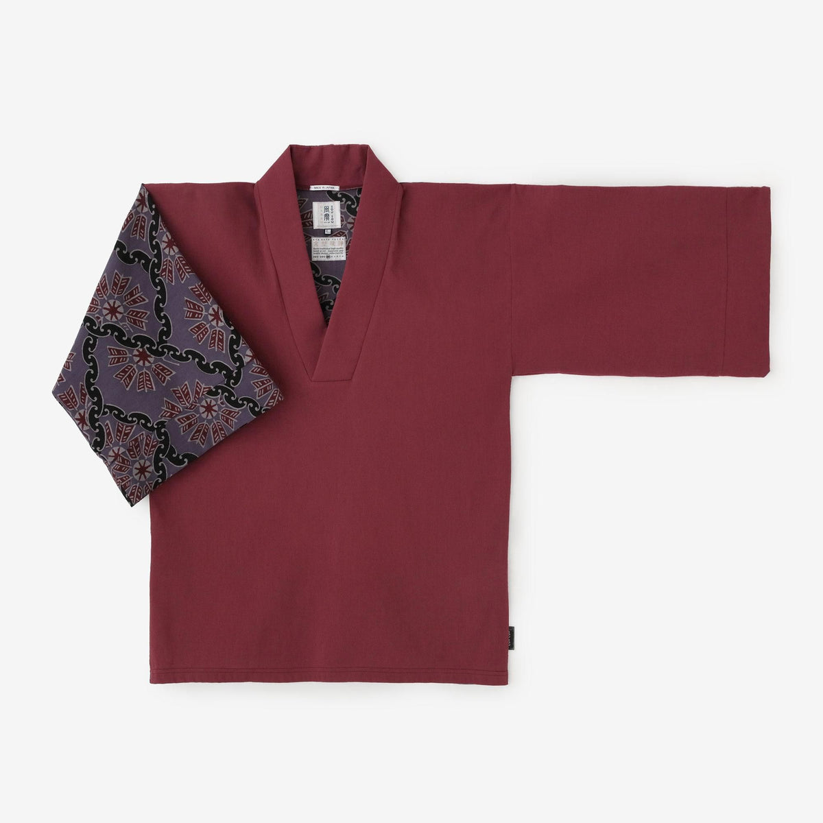 高島縮 40/40 風靡（ふうび） 上 片身替わり（かたみがわり）／柘榴色