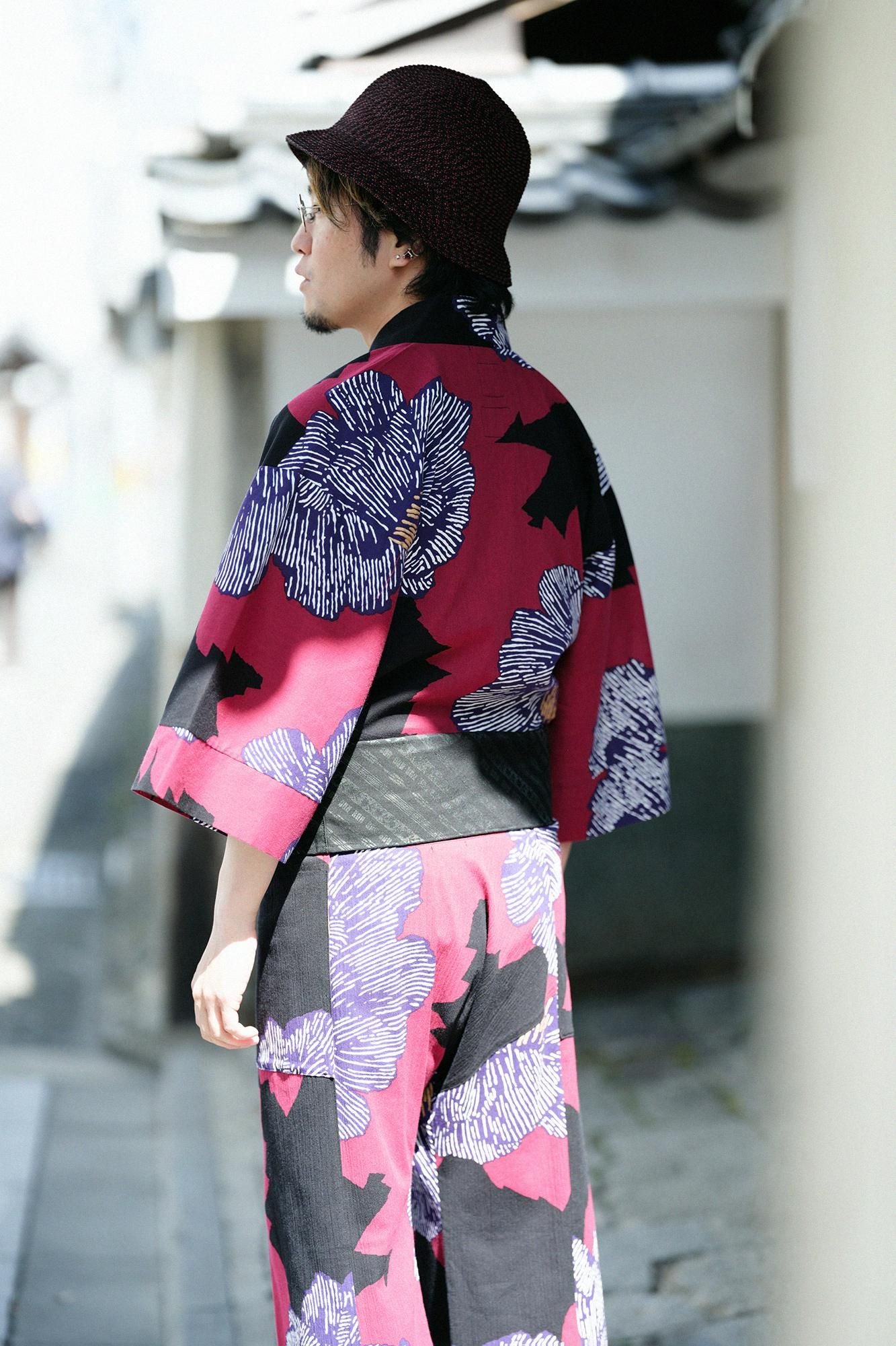 Chizimi Cotton 40/40 Fubi above/Peony Light